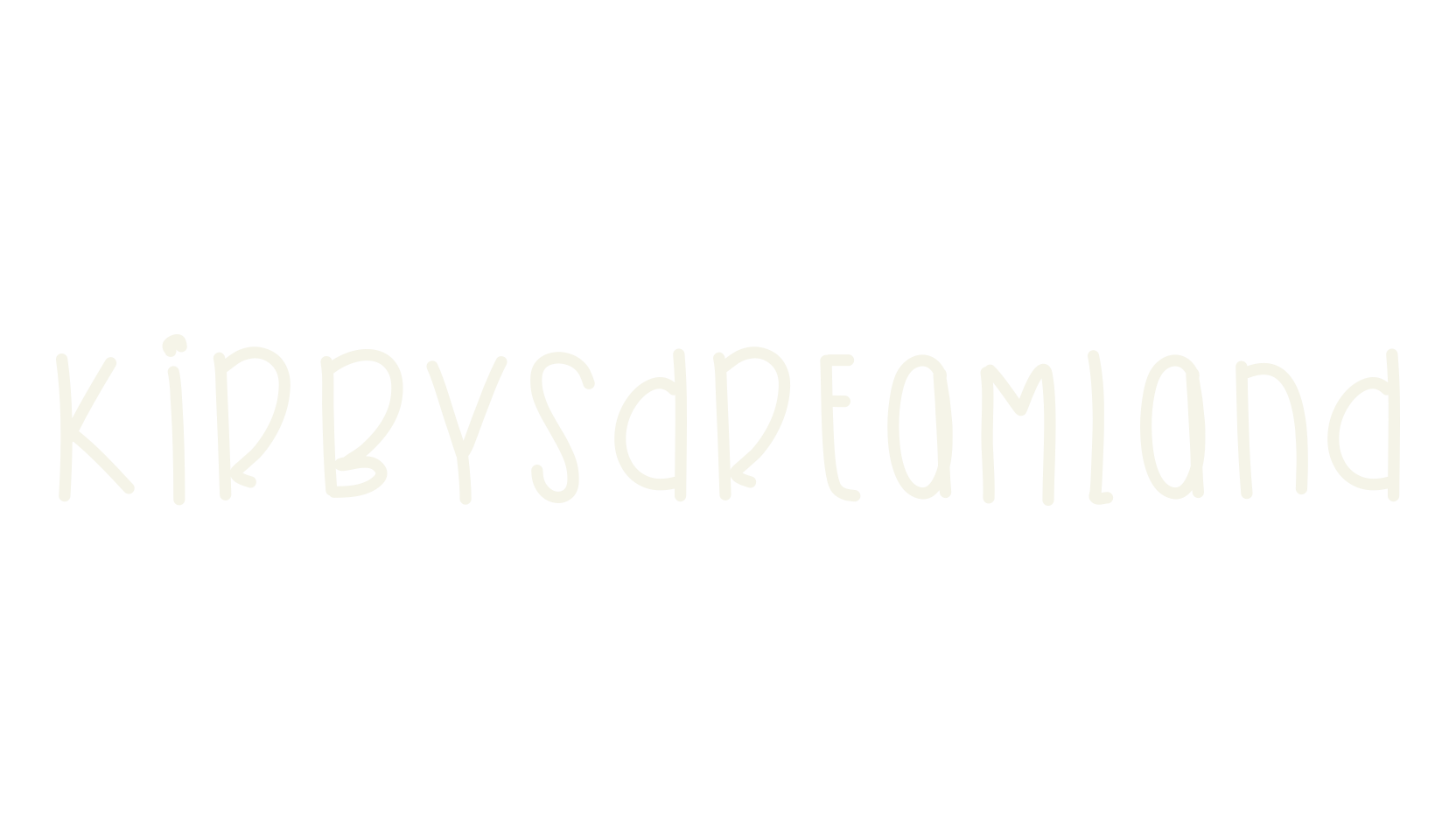 KirbysDreamland, handwritten font preview