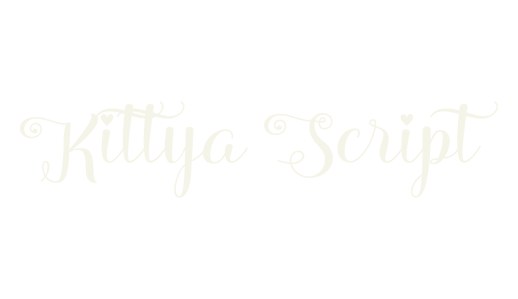 Kittya Script, monogram font preview