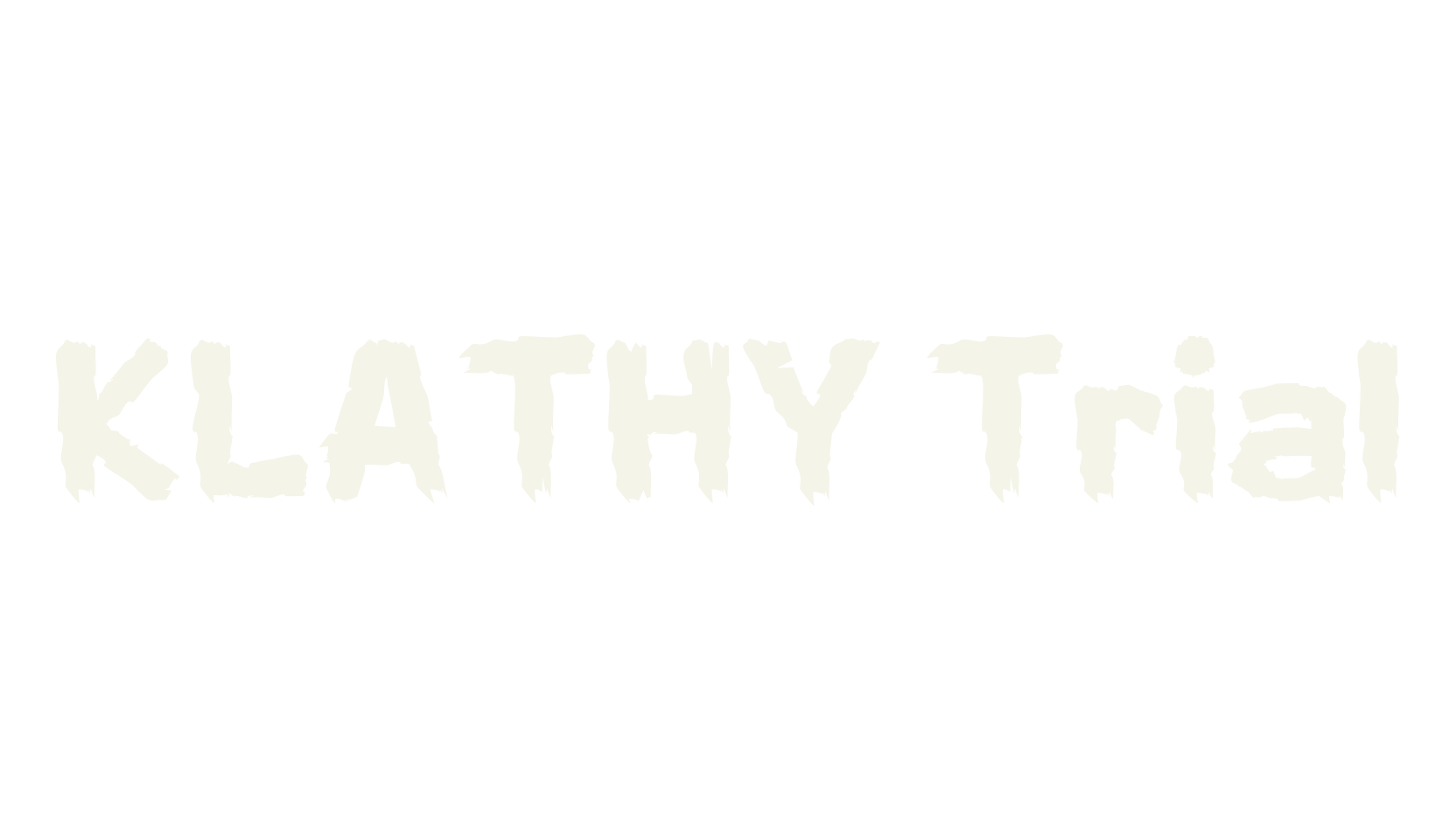 KLATHY Trial, horror font preview