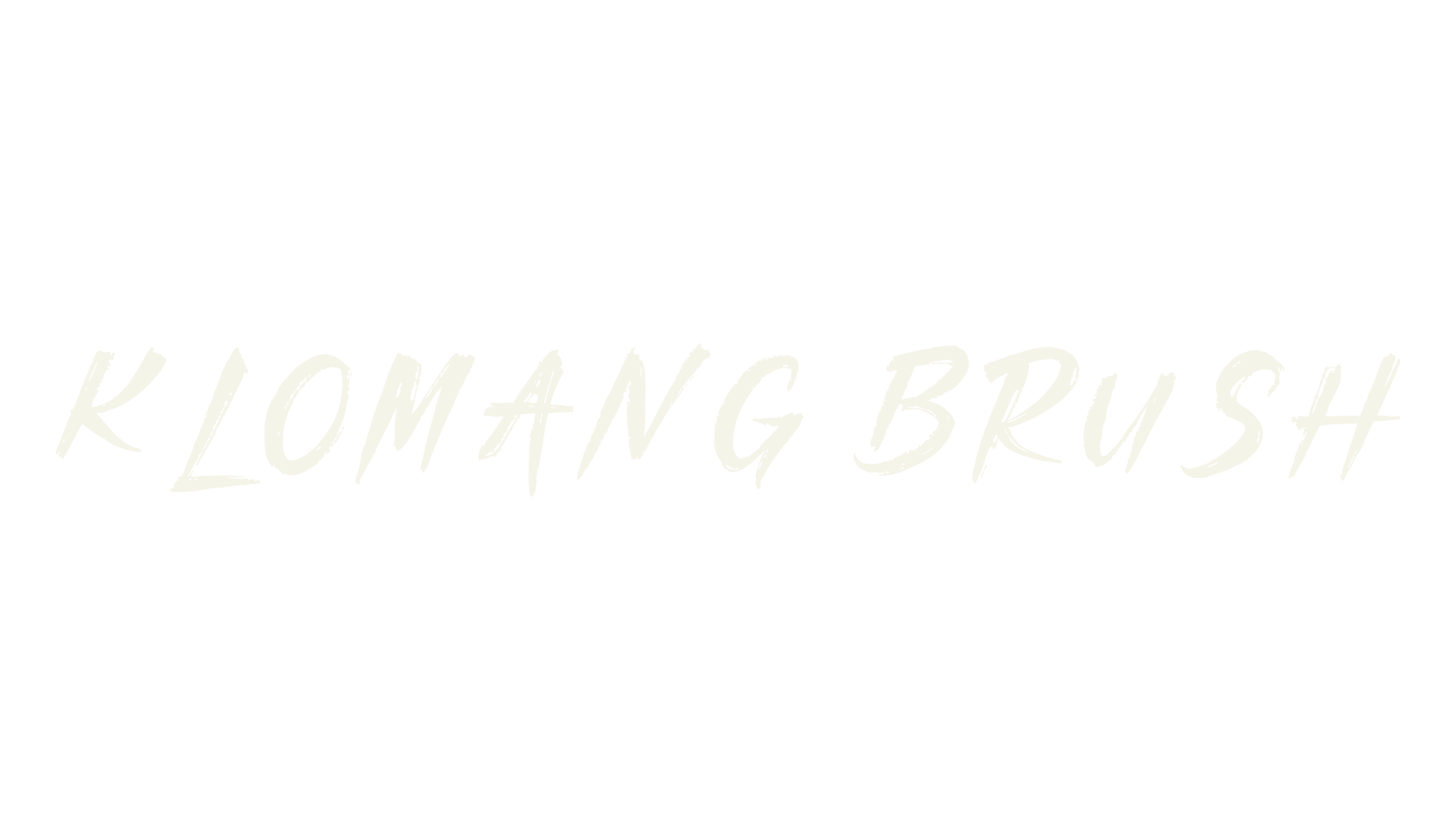 Klomang Brush, brush font preview
