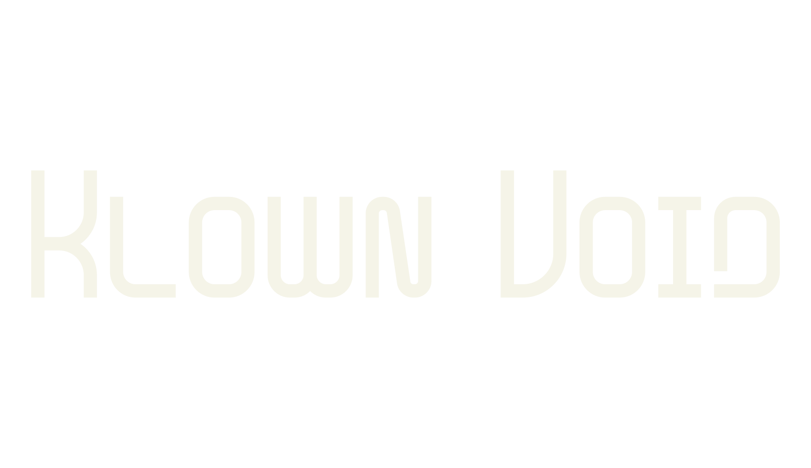 Klown Void, space font preview