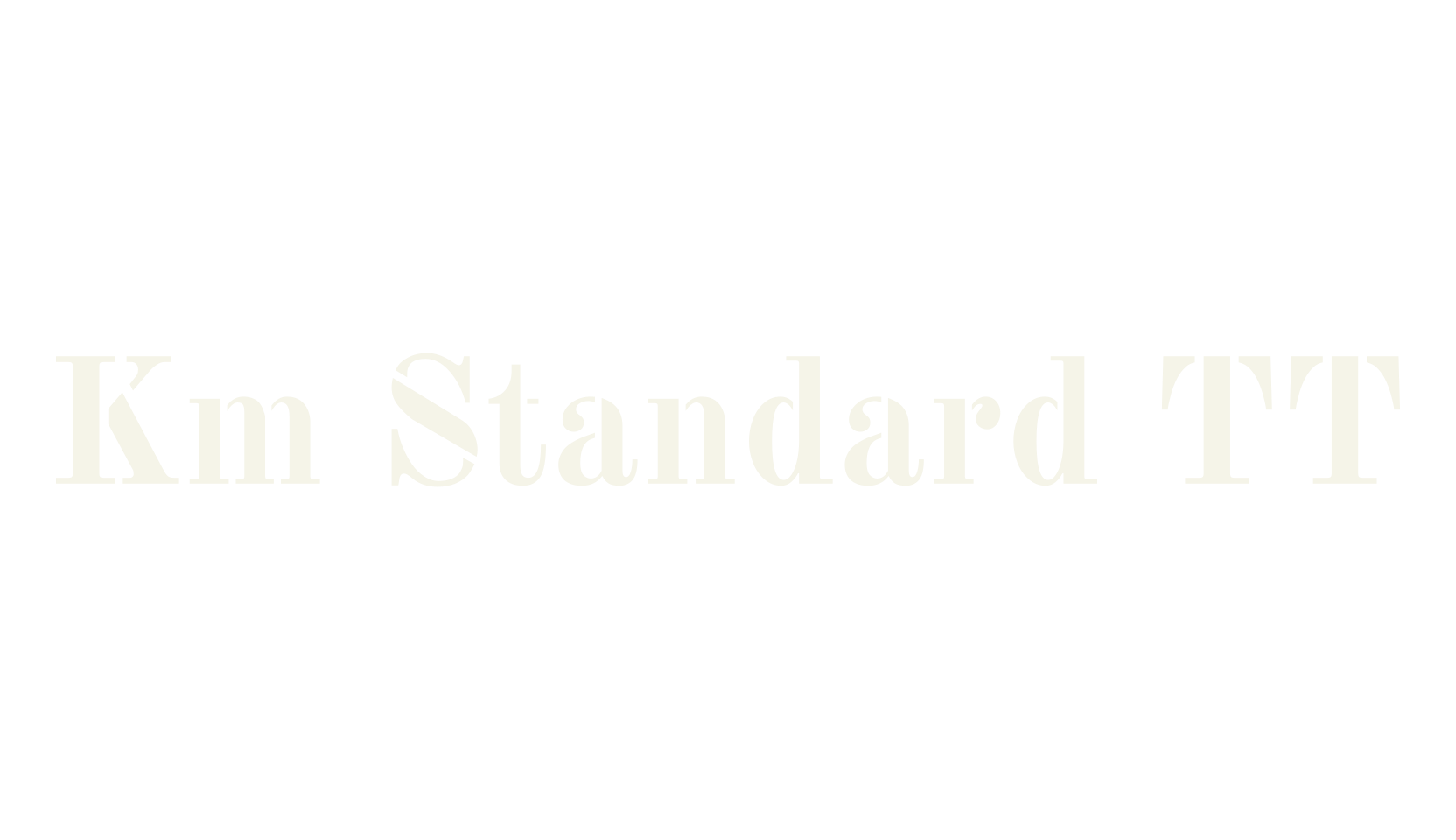 Km Standard TT, display font preview