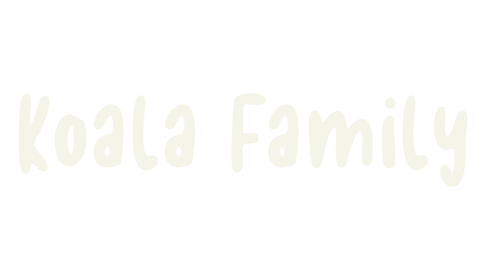 Koala Family, handwriting font preview