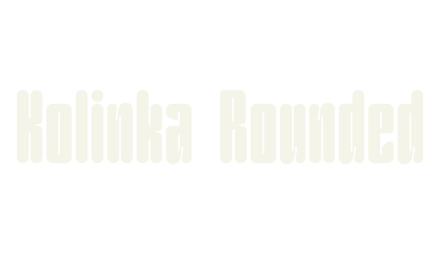 Kolinka Rounded, condensed font preview