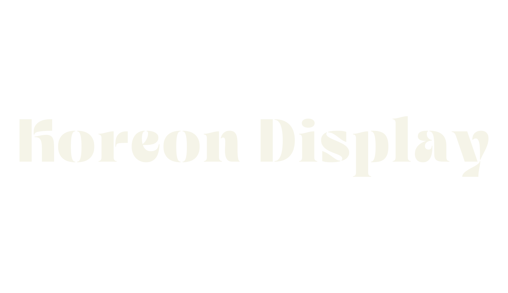 Koreon Display, stencil font preview