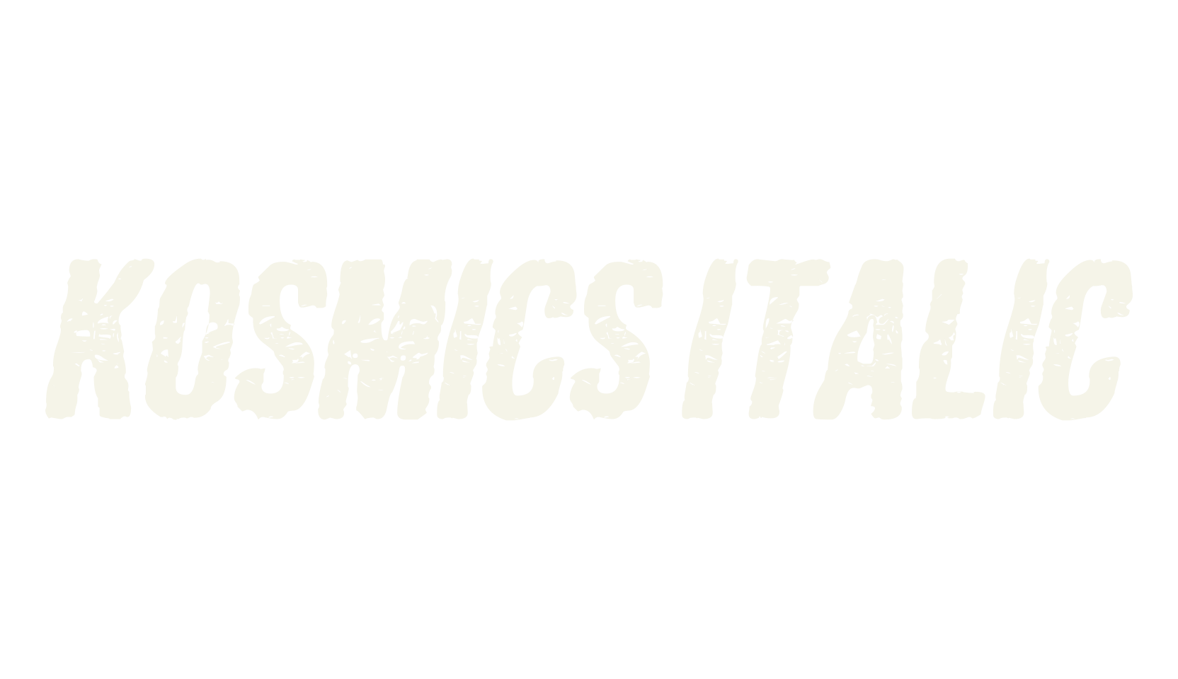 KOSMICS ITALIC, fashion script font preview