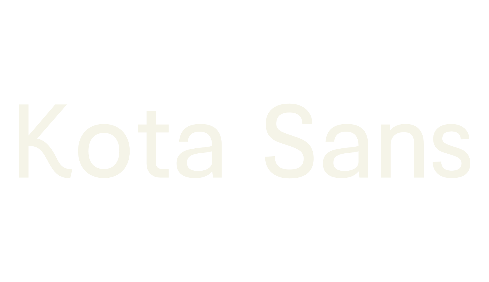 Kota Sans, sans serif font preview