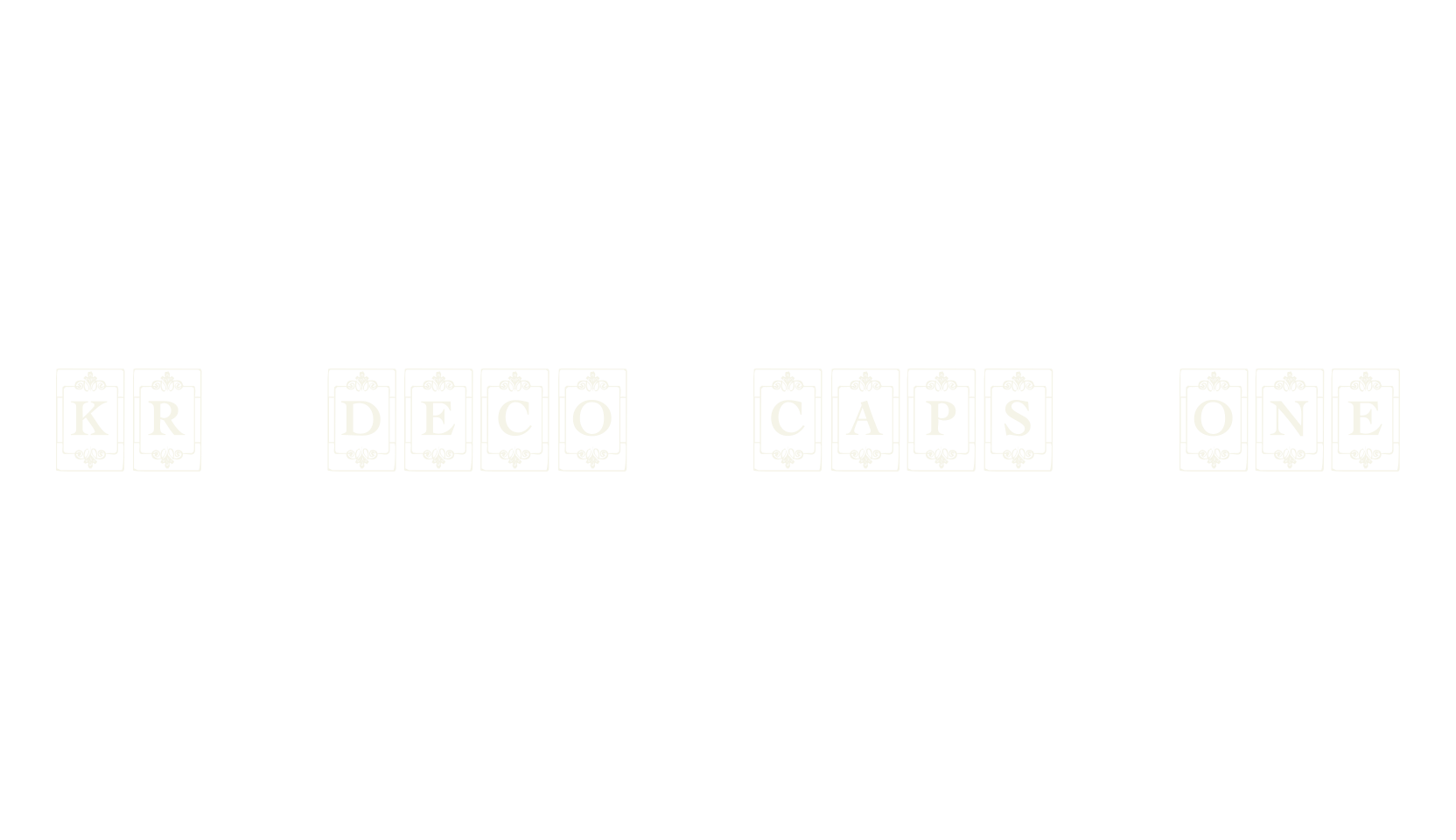 KR Deco Caps One, display market font preview