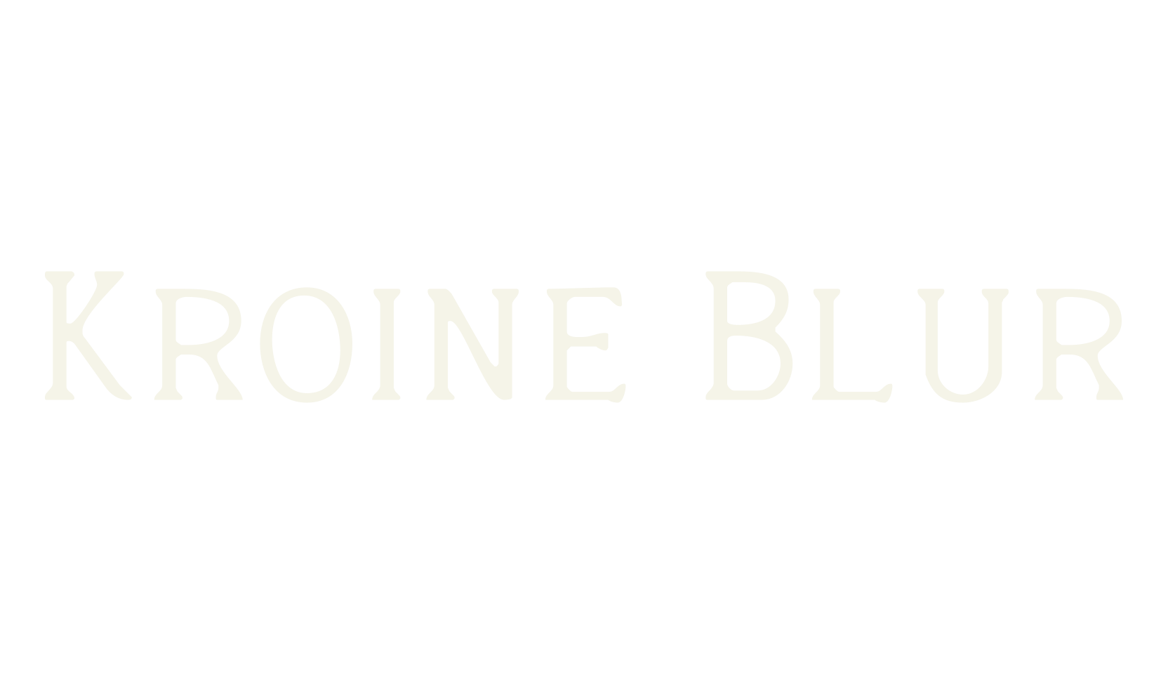 Kroine Blur, modern font preview
