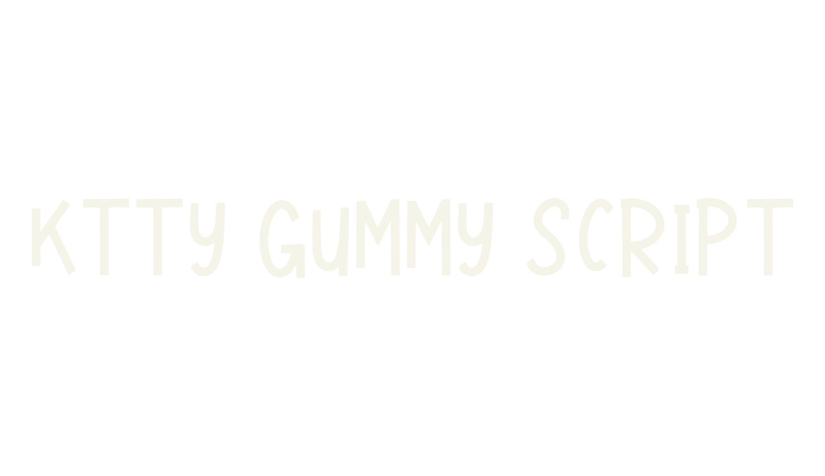 Ktty Gummy Script, doodles font preview