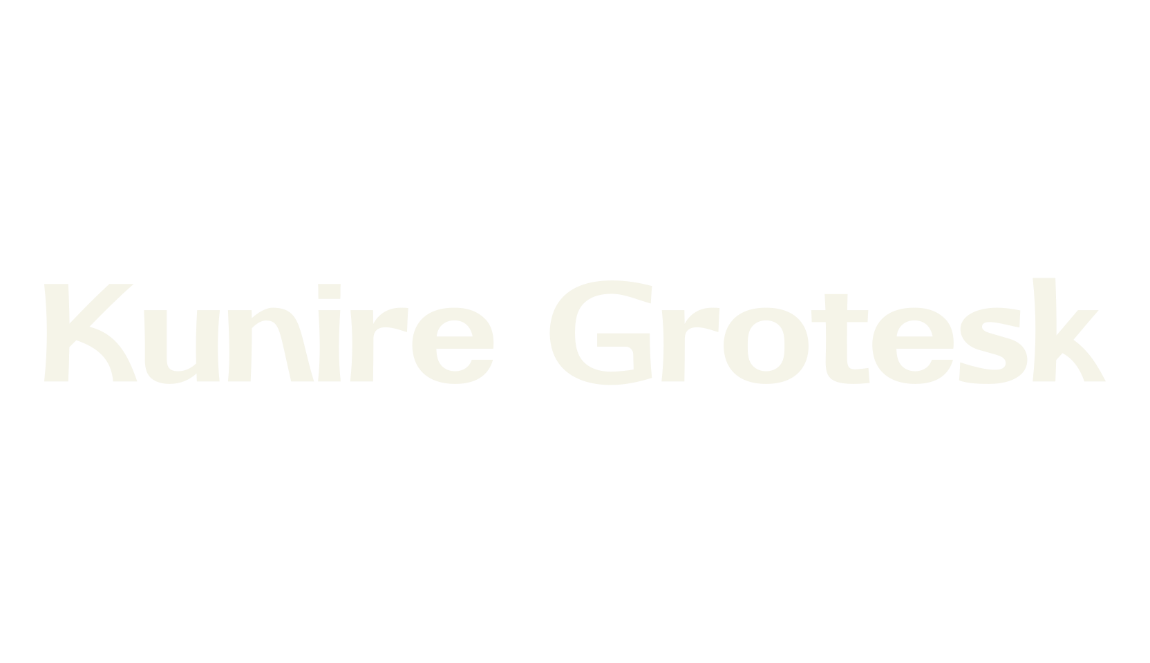 Kunire Grotesk, typewriter font preview