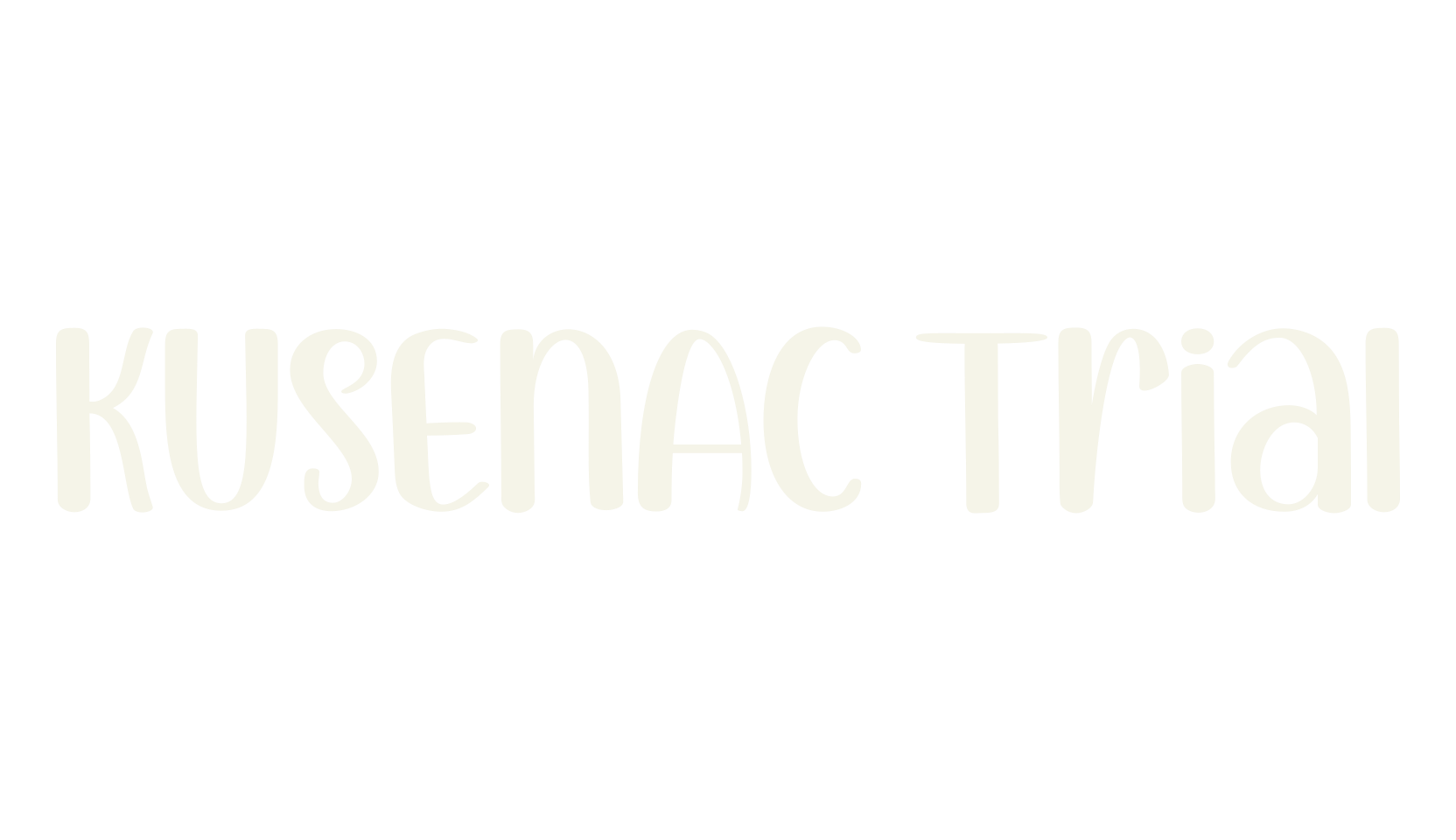 KUSENAC Trial, cute font preview