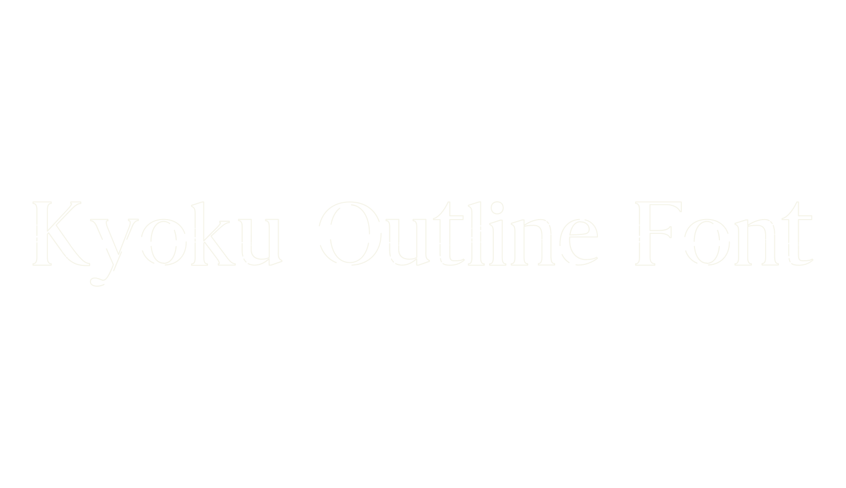 Kyoku Outline Font, outline font preview