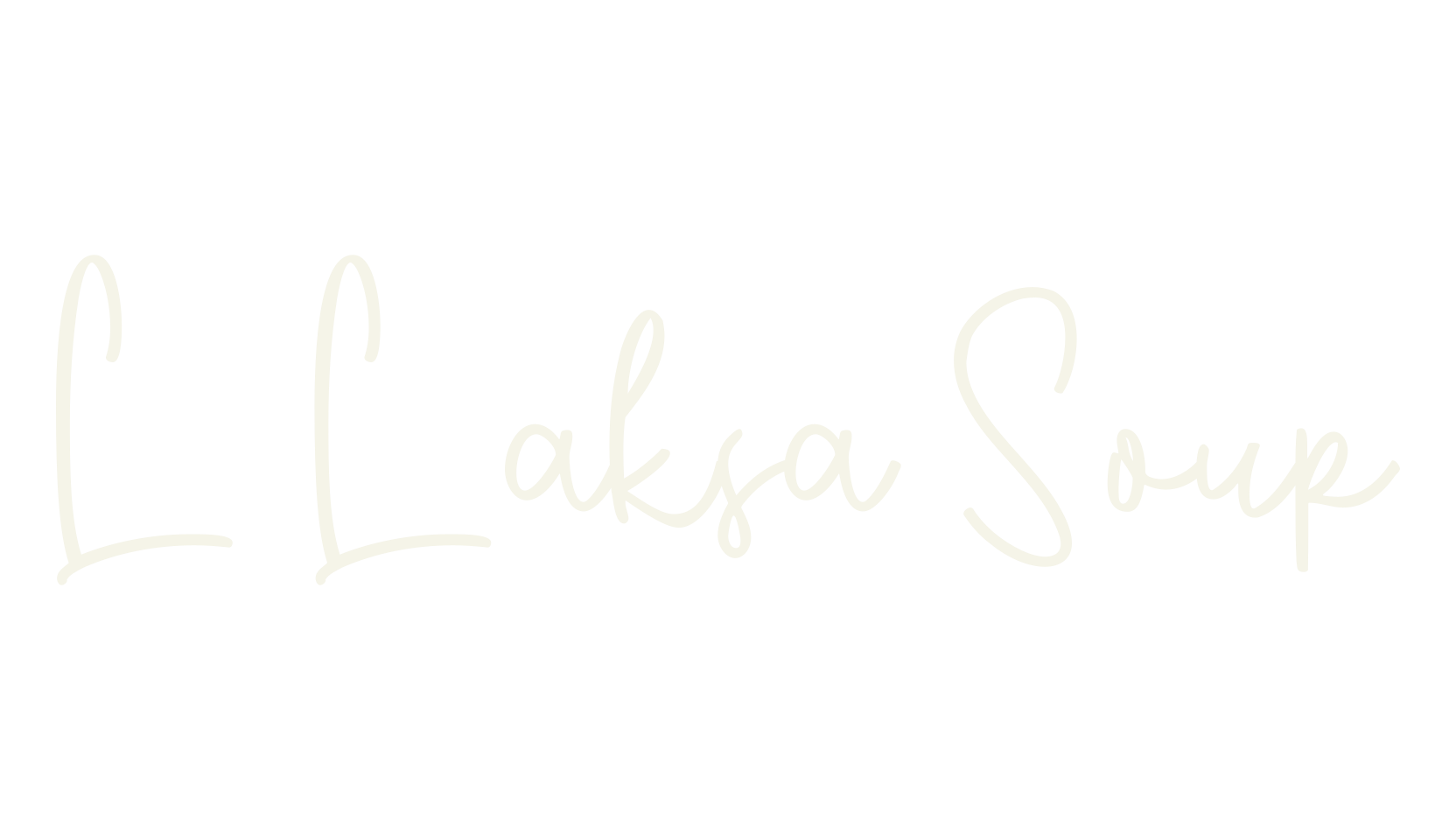 L Laksa Soup, cursive font preview
