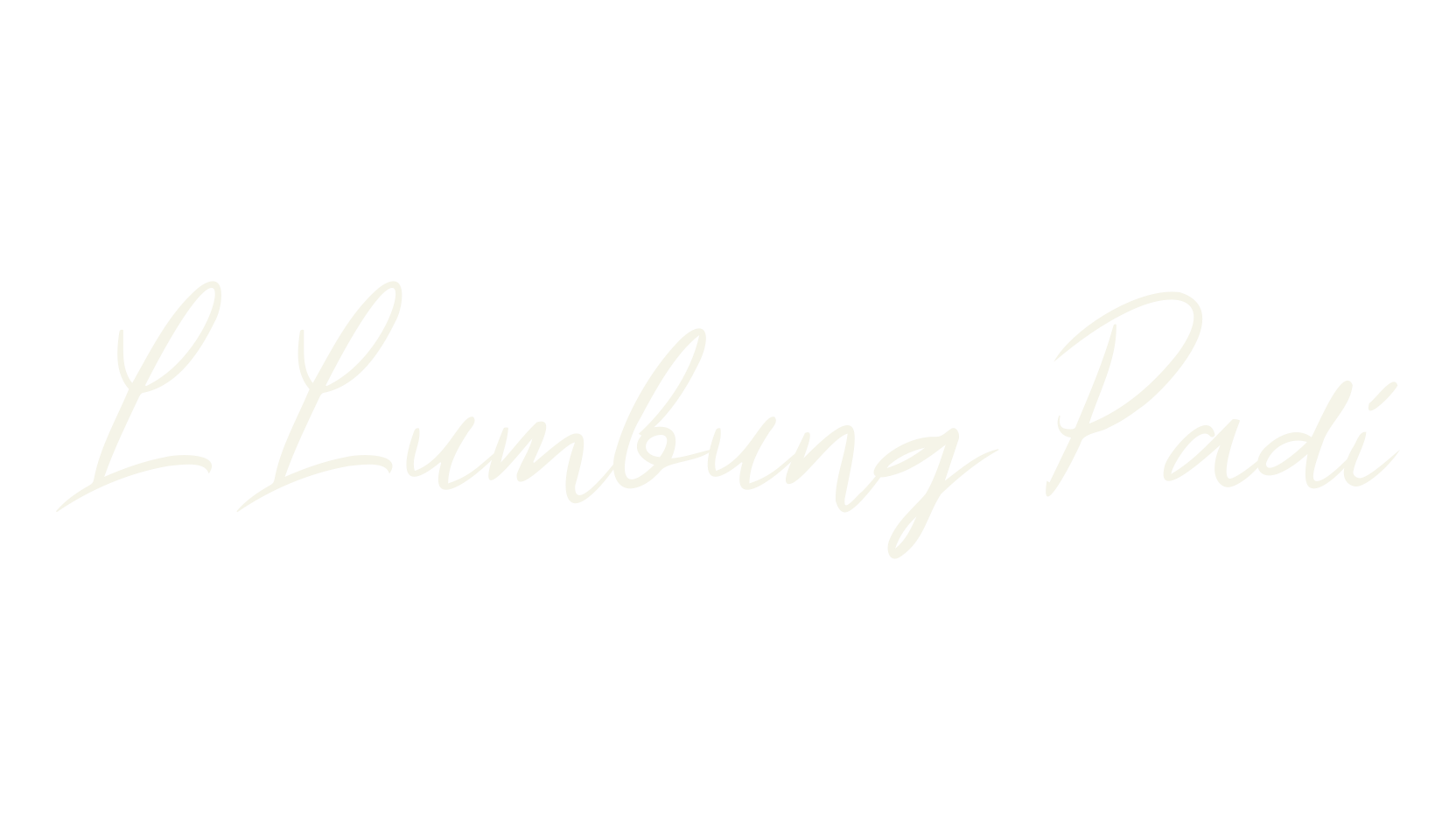 L Lumbung Padi, cursive font preview