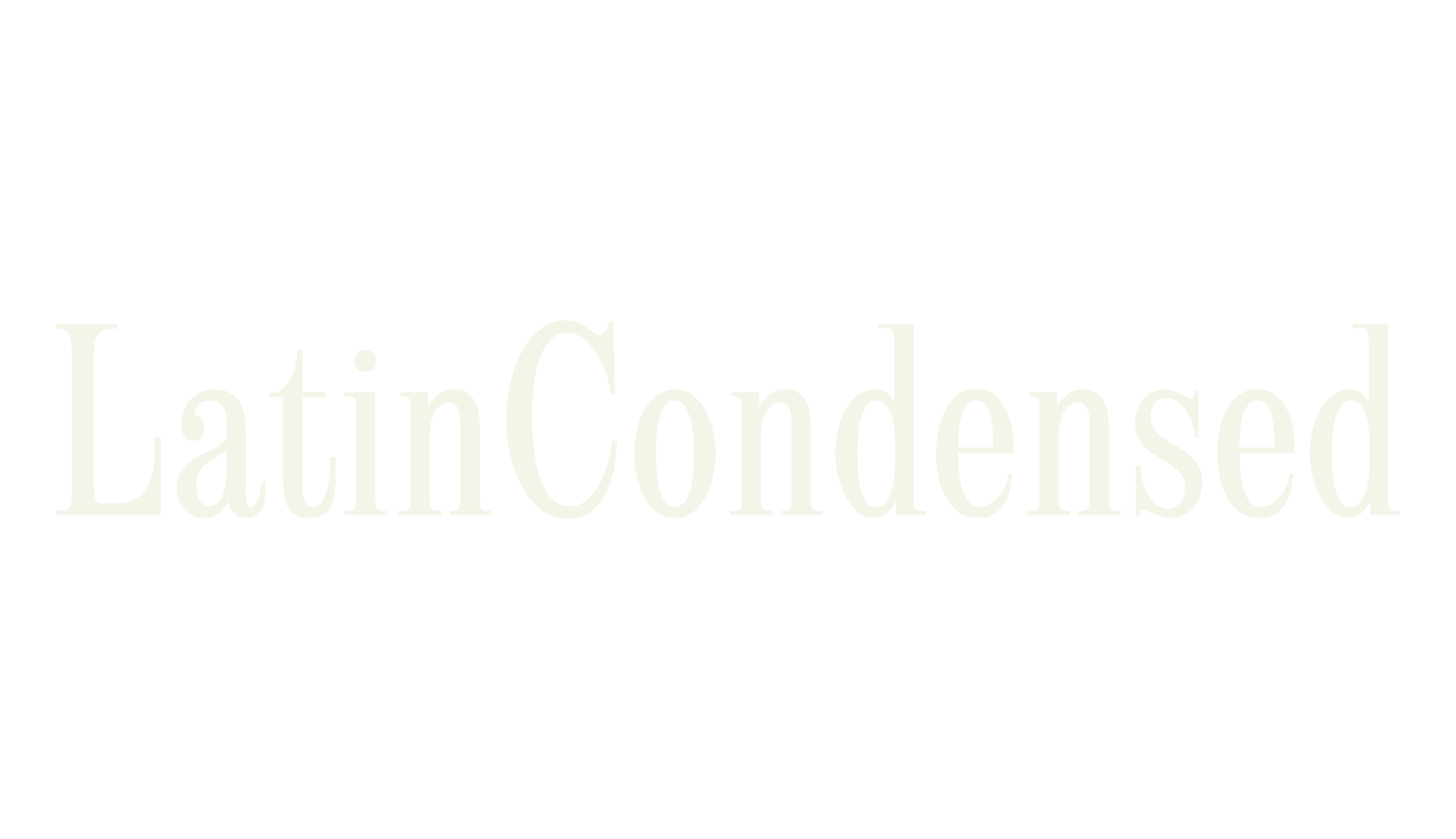LatinCondensed, serif font preview