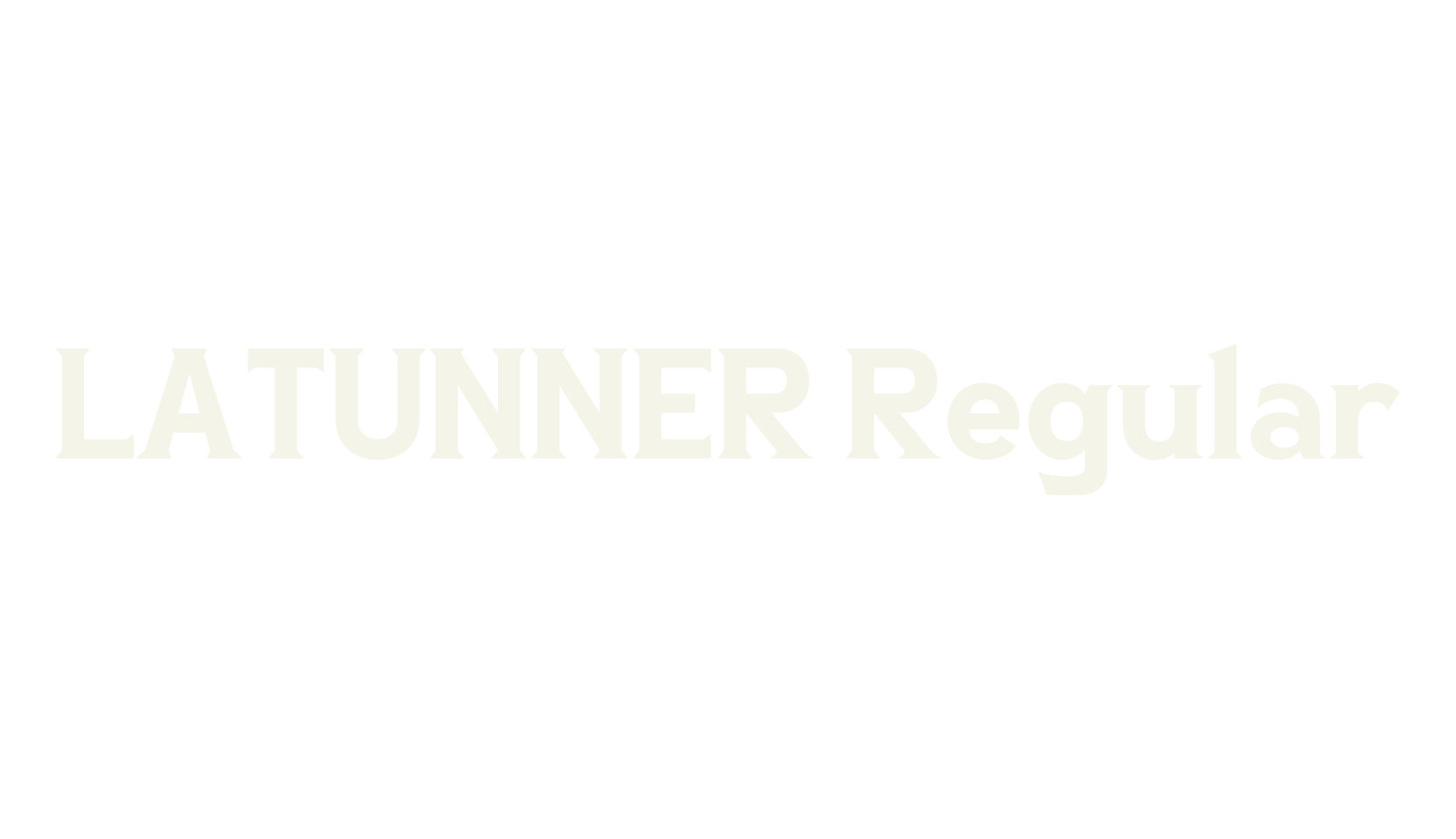 LATUNNER Regular, movies font preview