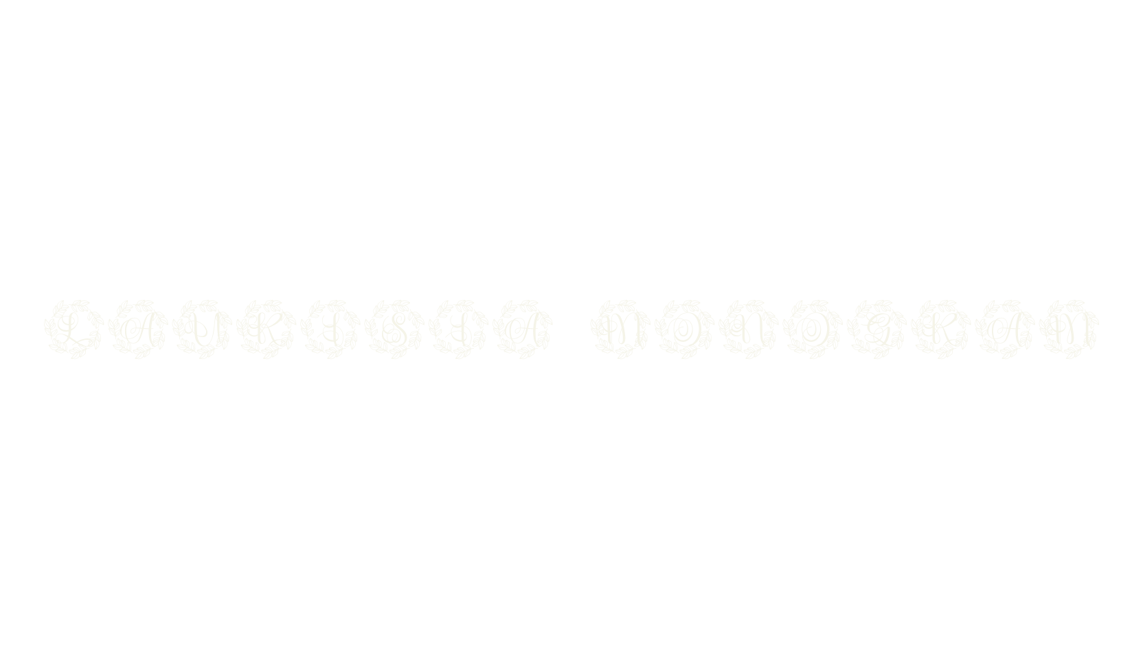 Laurisia Monogram, floral font preview