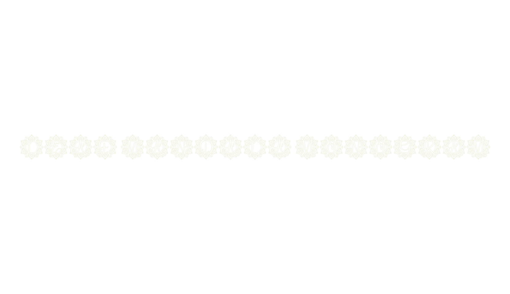 Leaf Mandala Monogram, mandala font preview