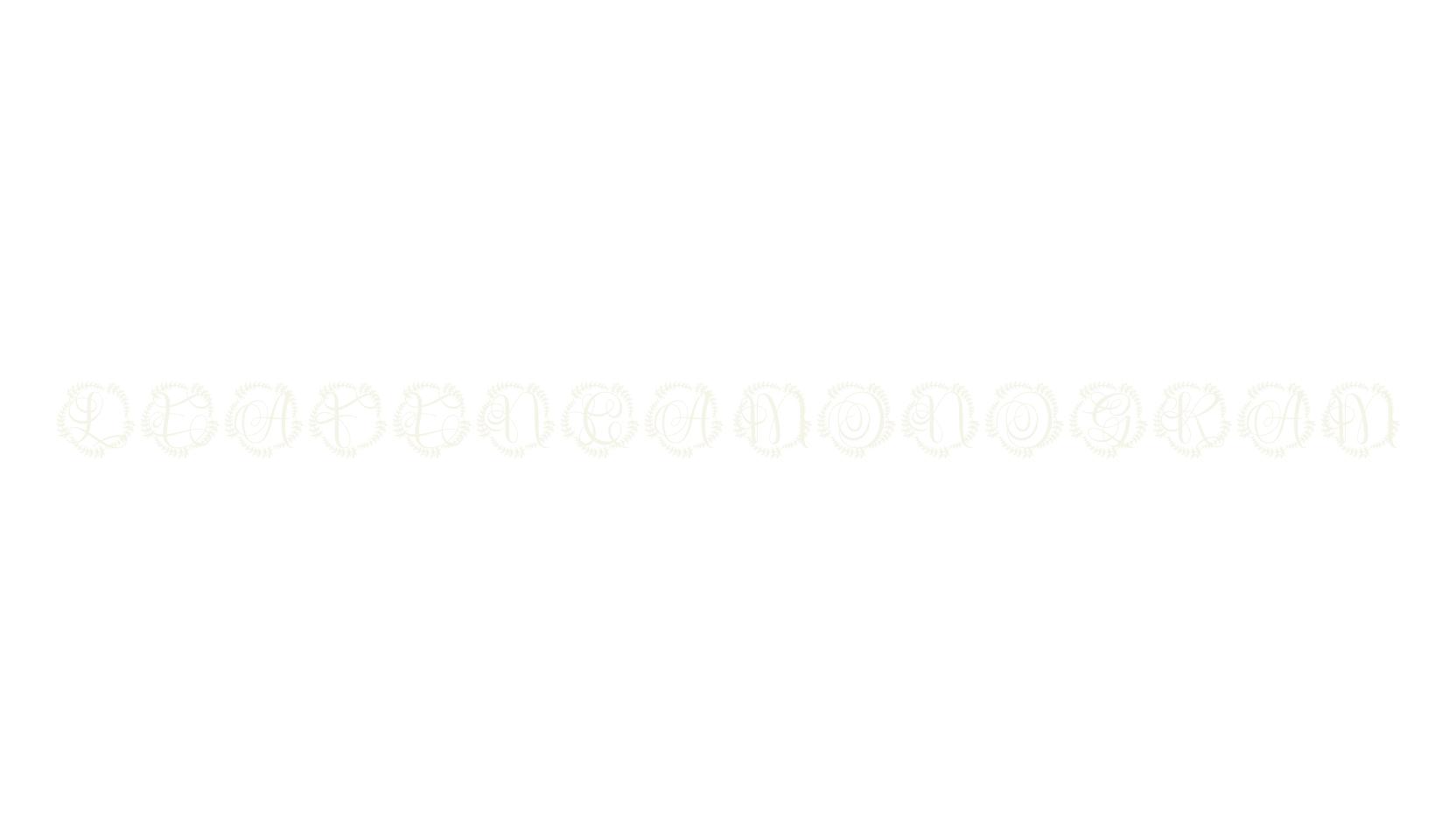 Leafenca Monogram, circles font preview