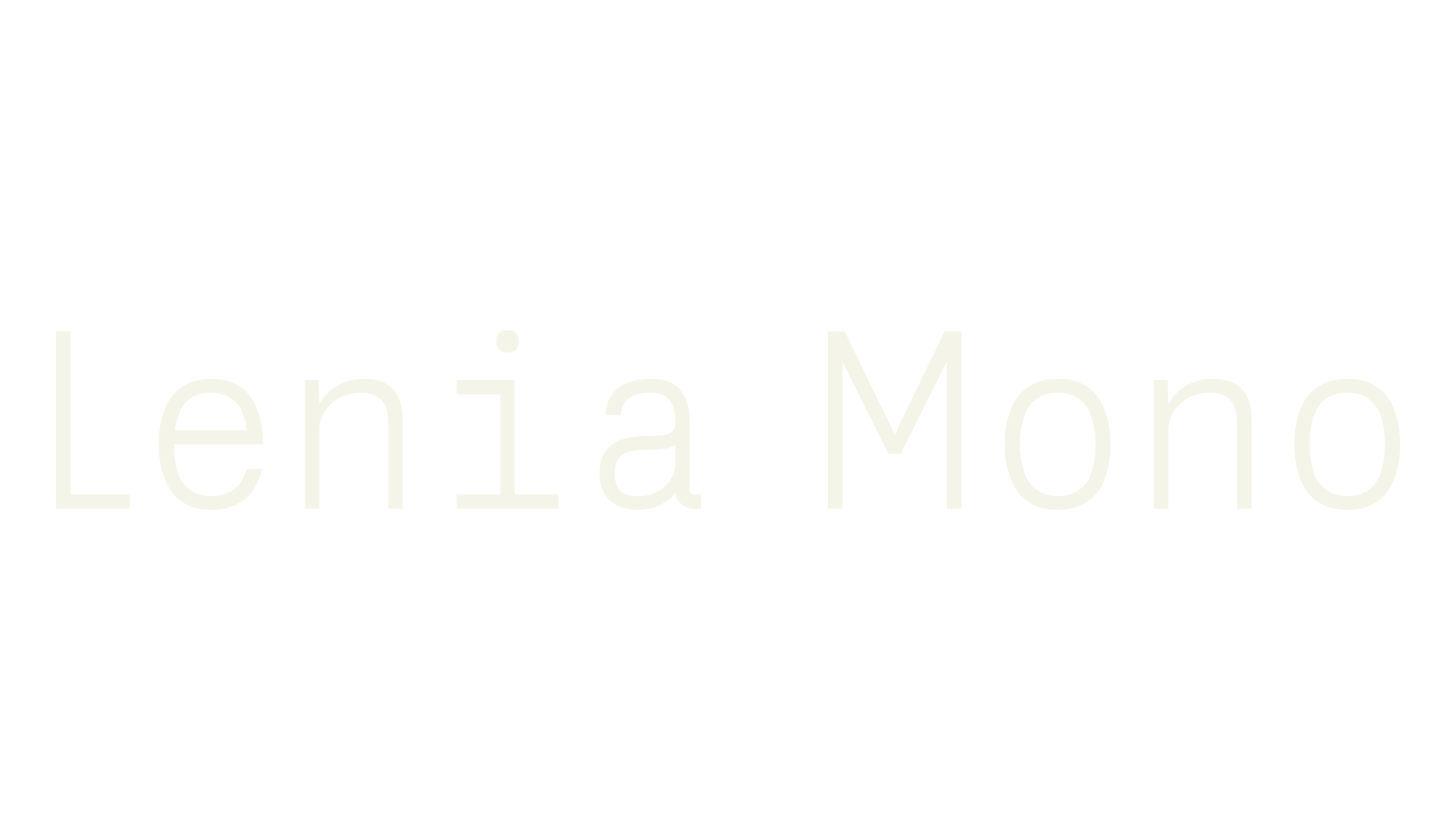 Lenia Mono, monospaced font preview