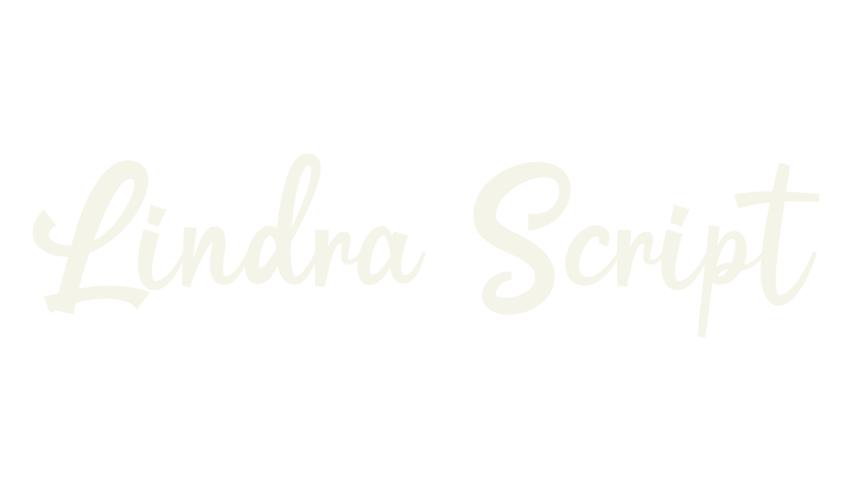 Lindra Script, signature font preview