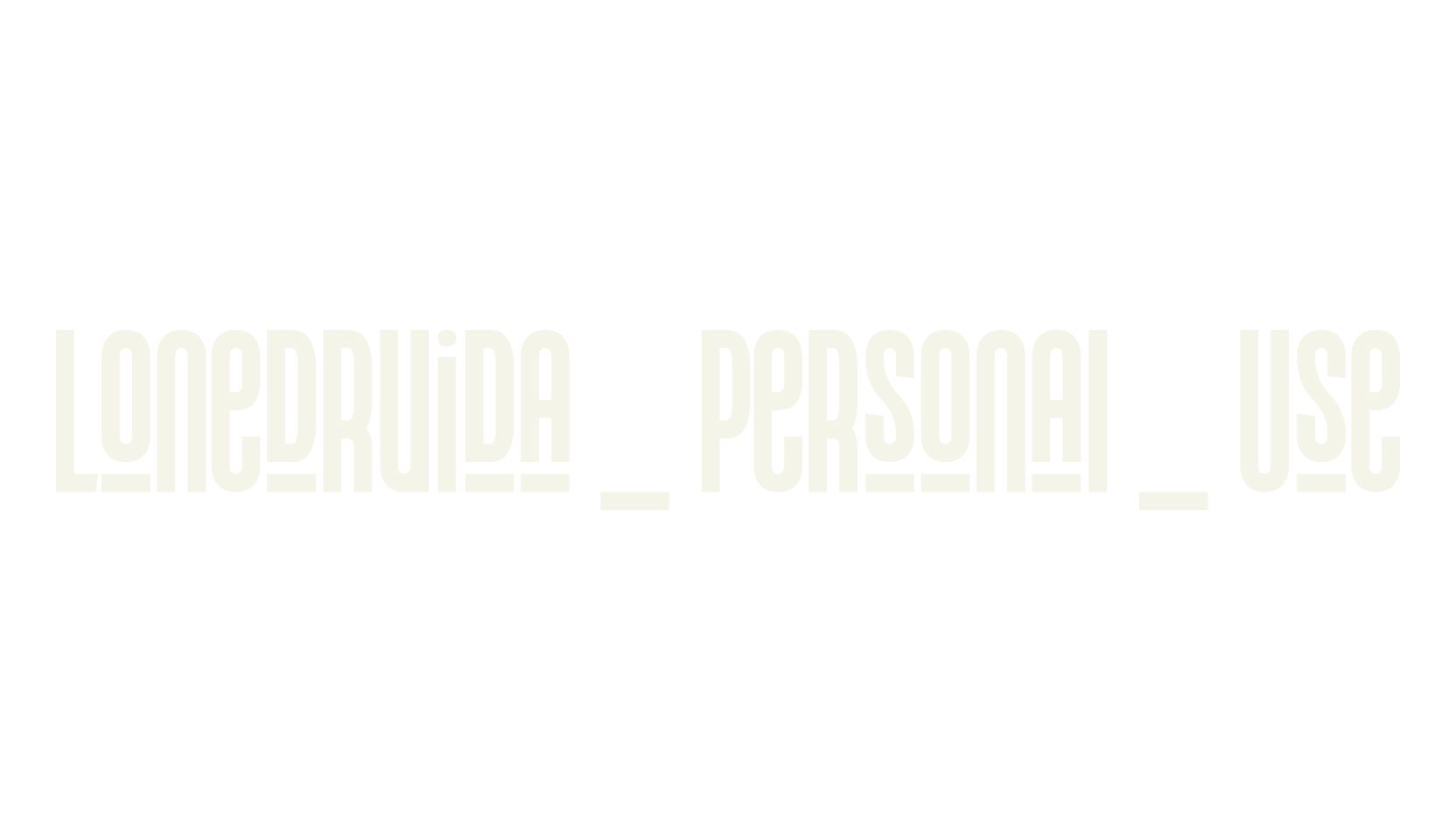 Lonedruida _ Personal _ Use, tattoo font preview