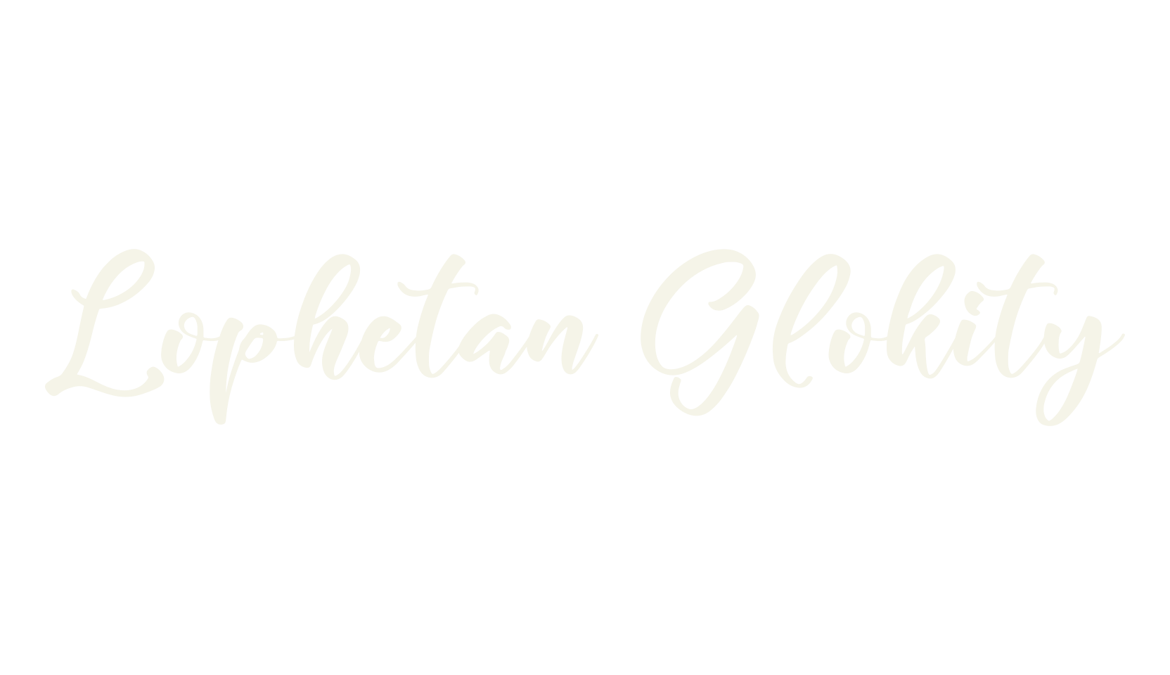 Lophetan Glokity, script font preview