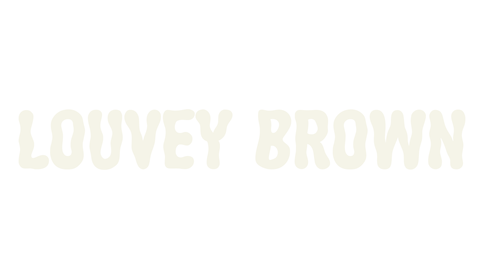 Louvey Brown, funky font preview