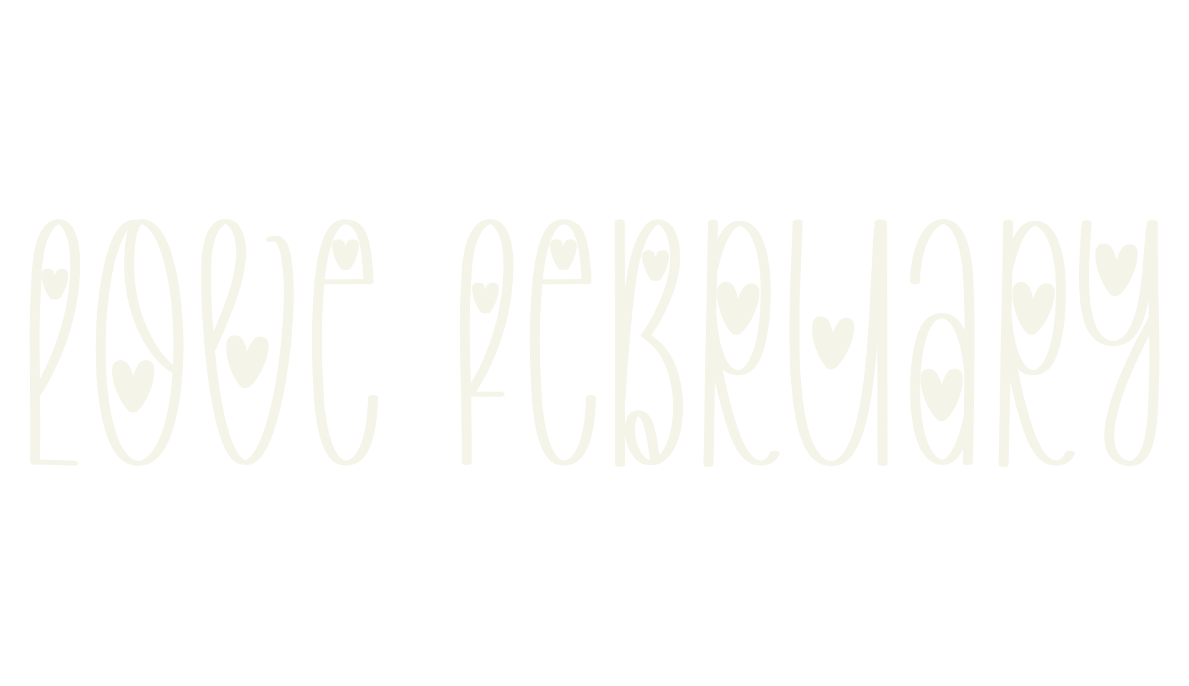 Love February, handwriting font preview