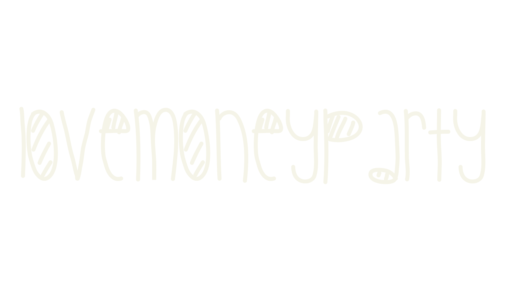 LoveMoneyParty, handwritten font preview