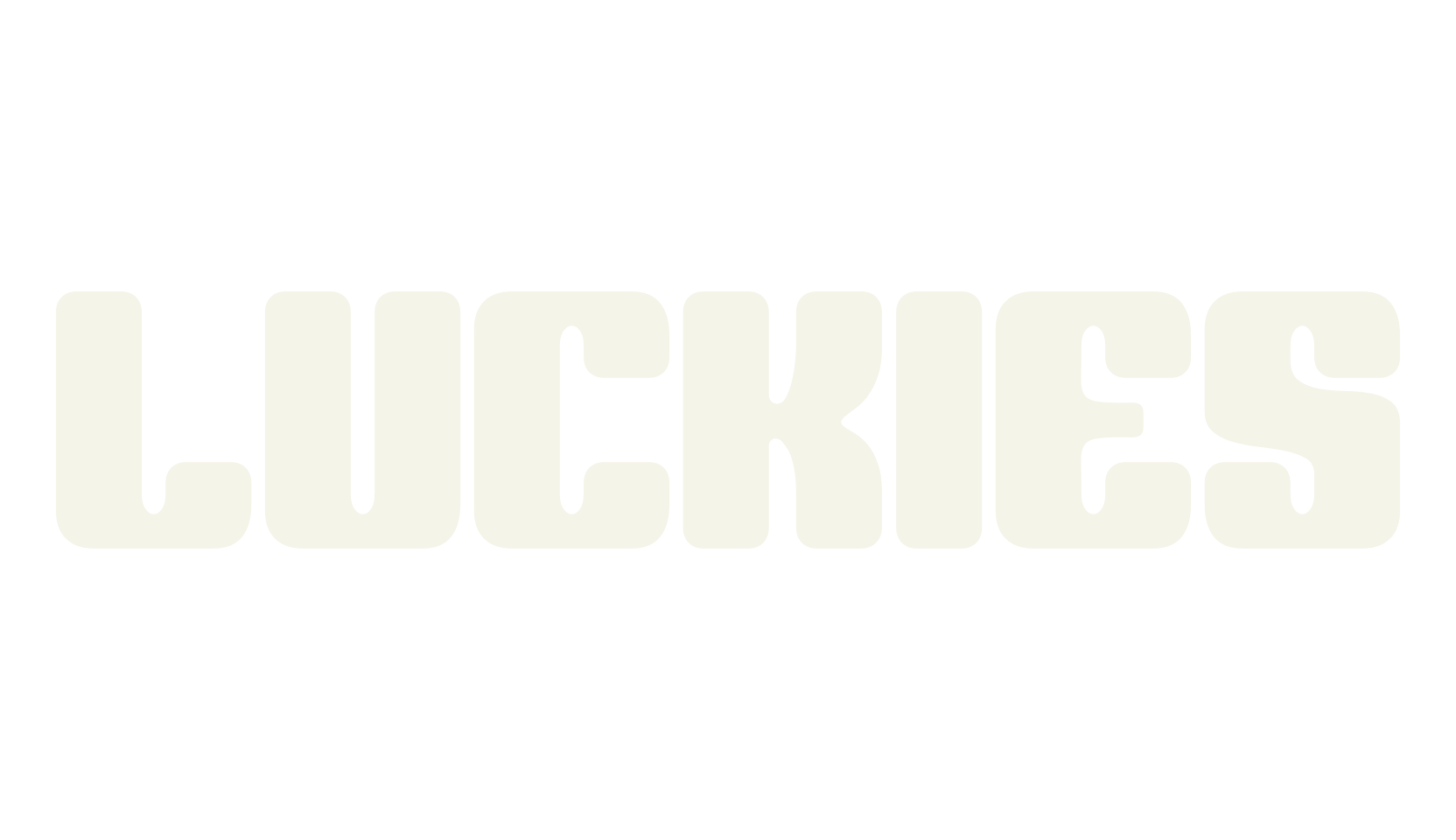LUCKIES, logo font preview