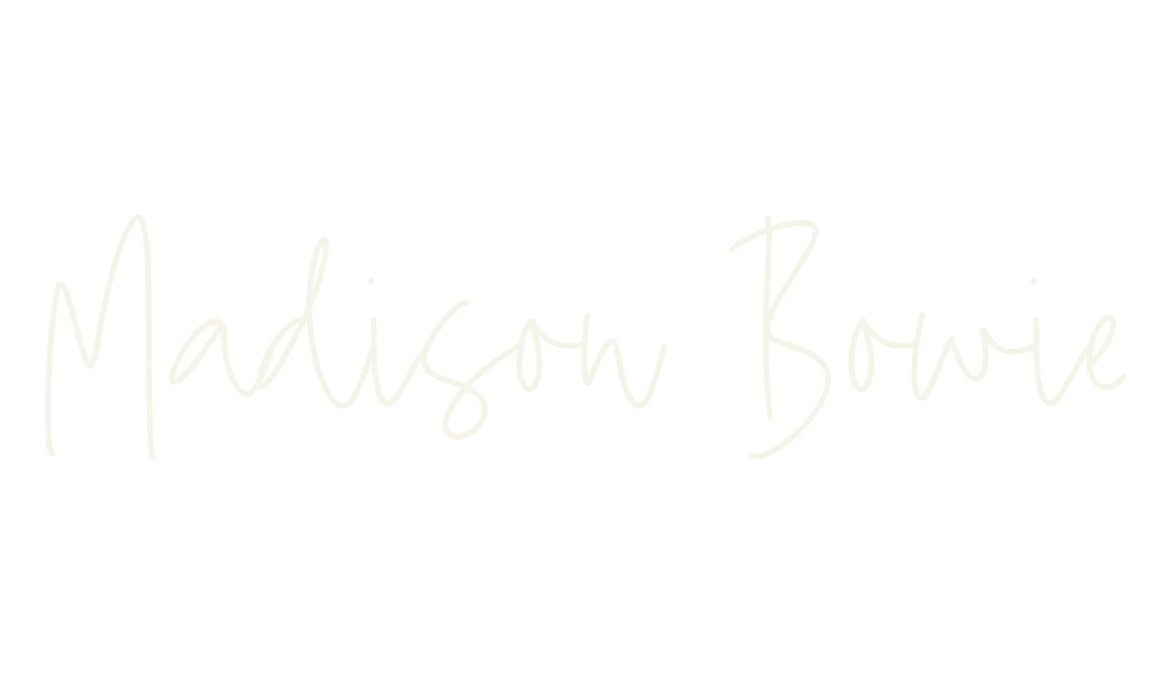 Madison Bowie, cursive font preview