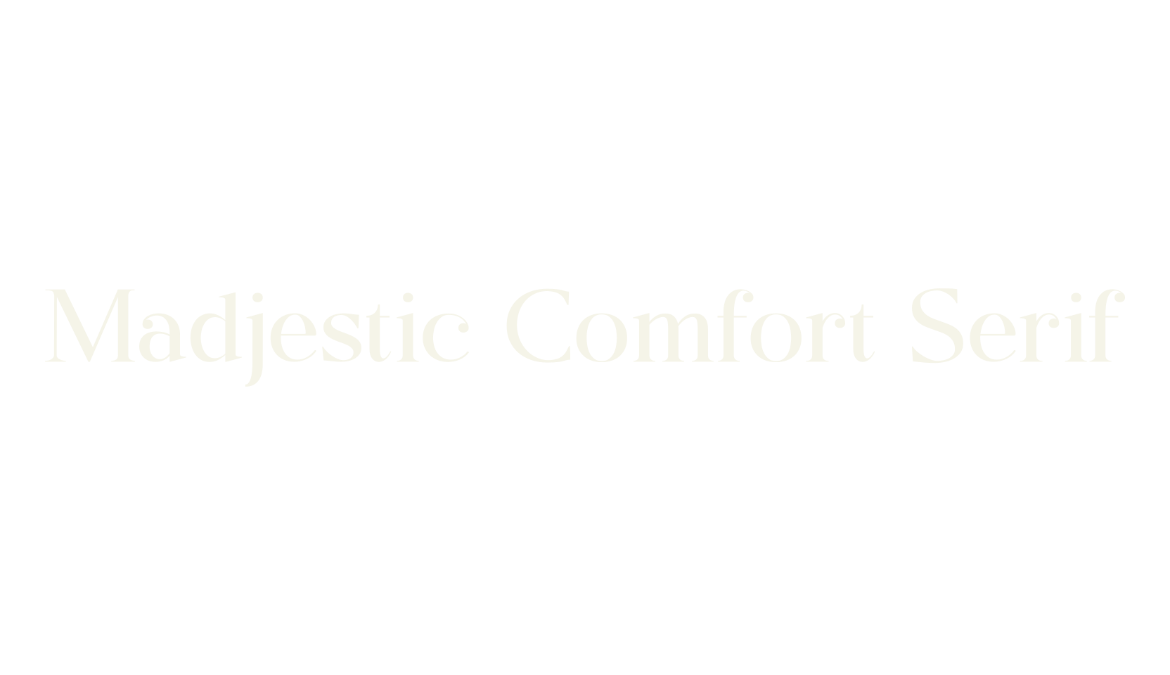 Madjestic Comfort Serif, serif font preview