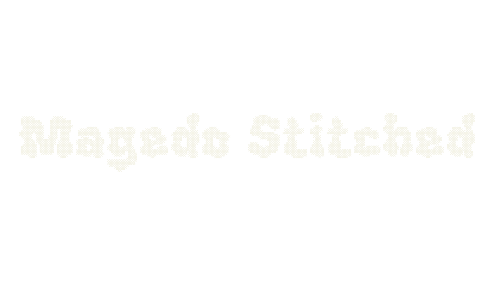 Magedo Stitched, display market font preview