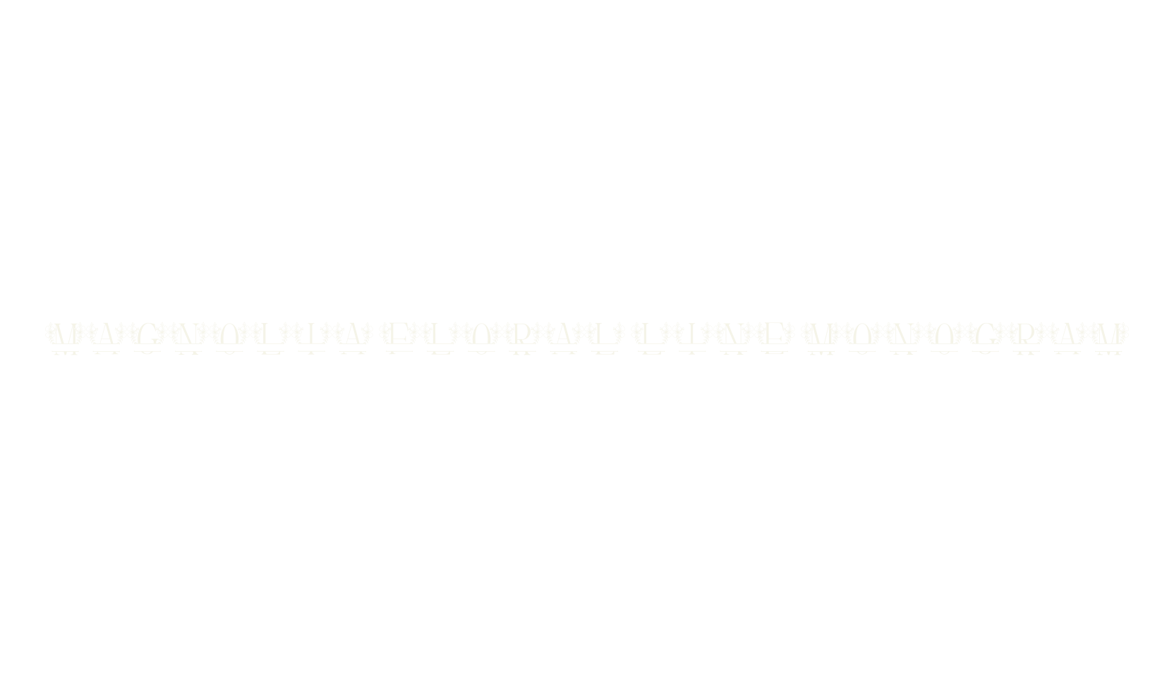 Magnolia Floral Line Monogram, floral font preview