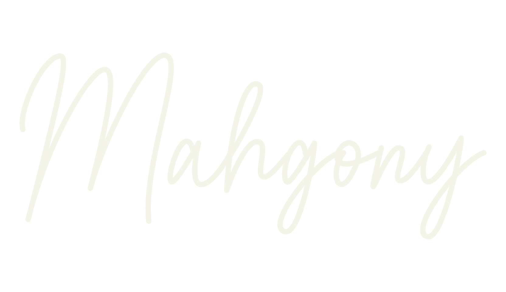 Mahgony, cursive font preview