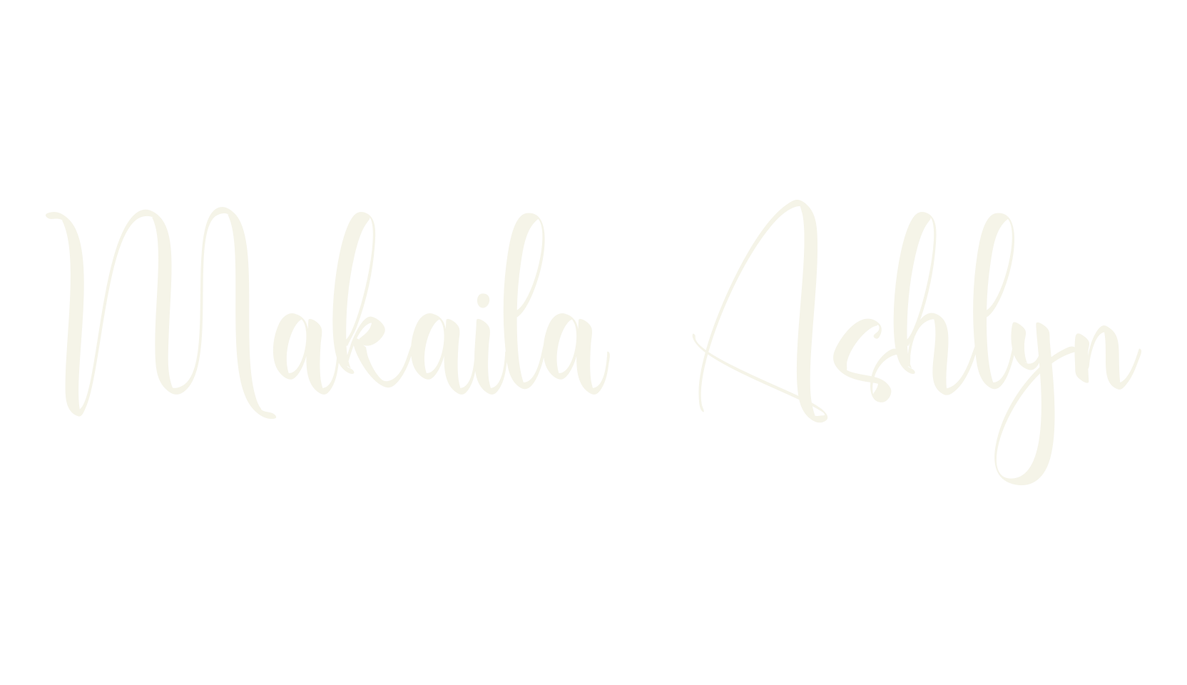 Makaila Ashlyn, calligraphy font preview