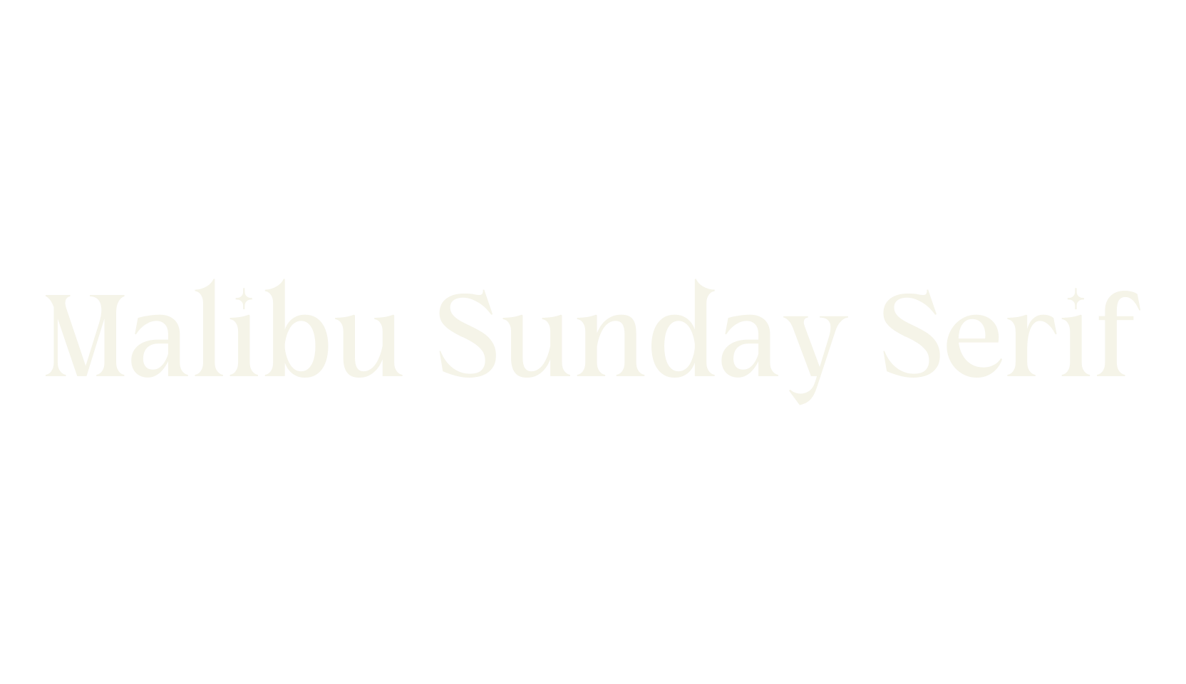 Malibu Sunday Serif, modern font preview