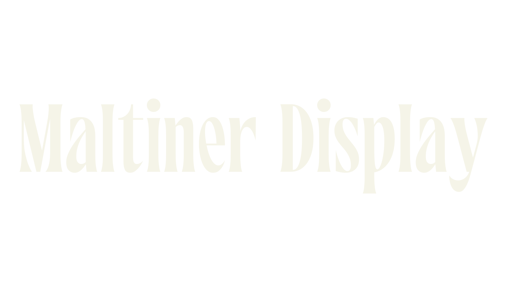 Maltiner Display, condensed font preview