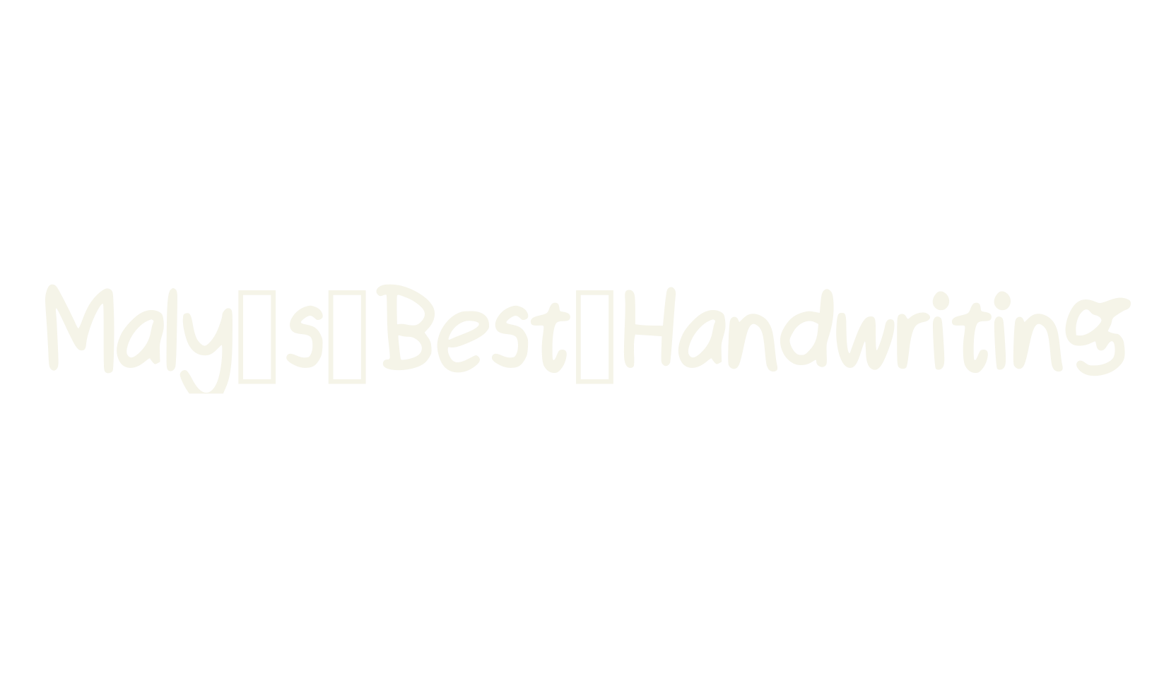 Maly_s_Best_Handwriting, display font preview