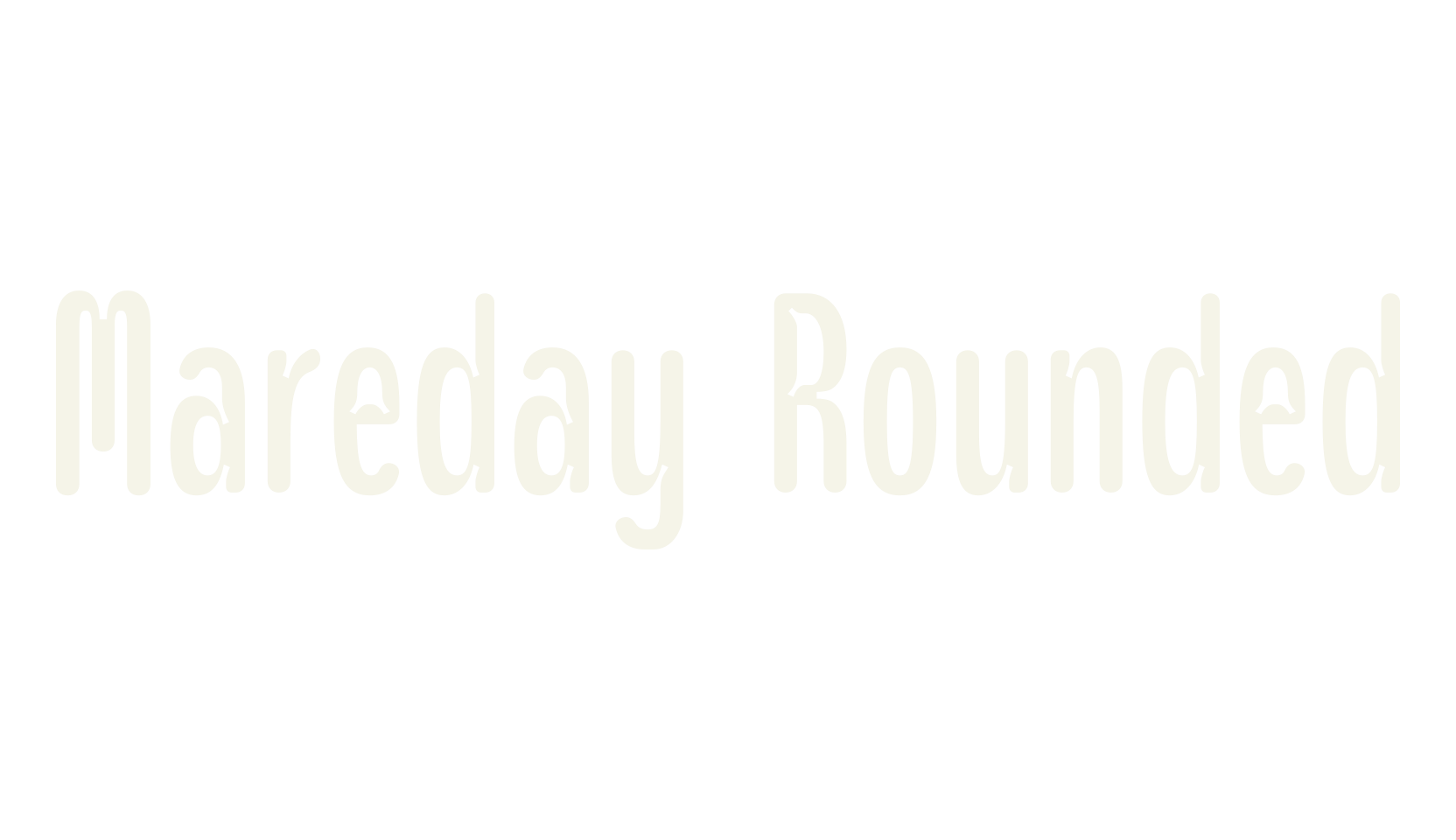 Mareday Rounded, modern font preview