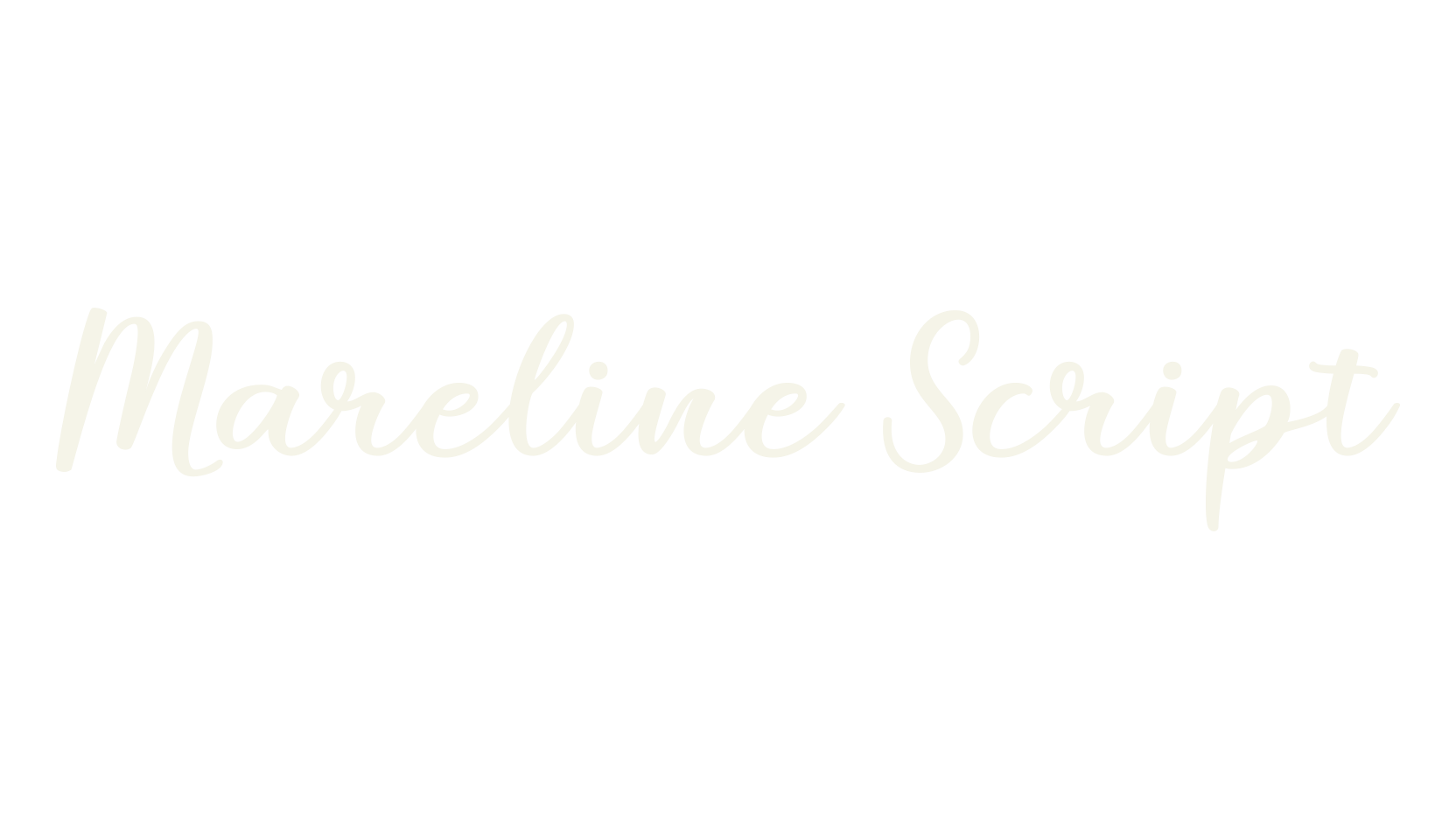 Mareline Script, fancy font preview