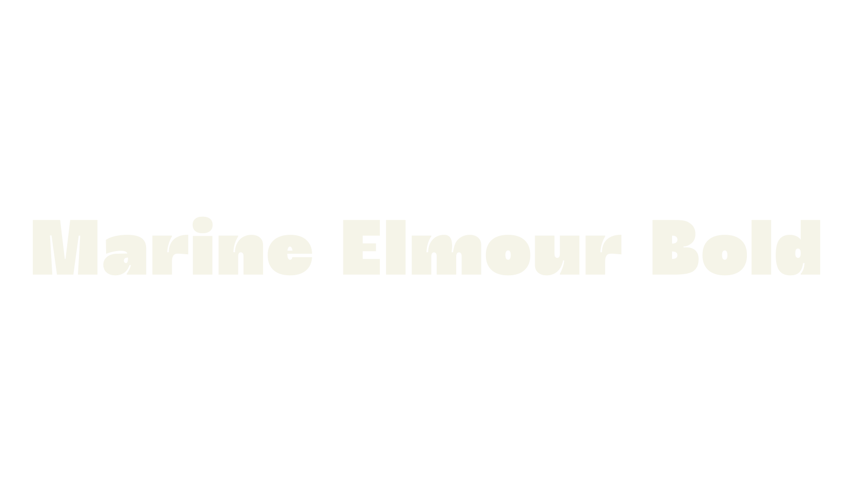 Marine Elmour Bold, bold font preview