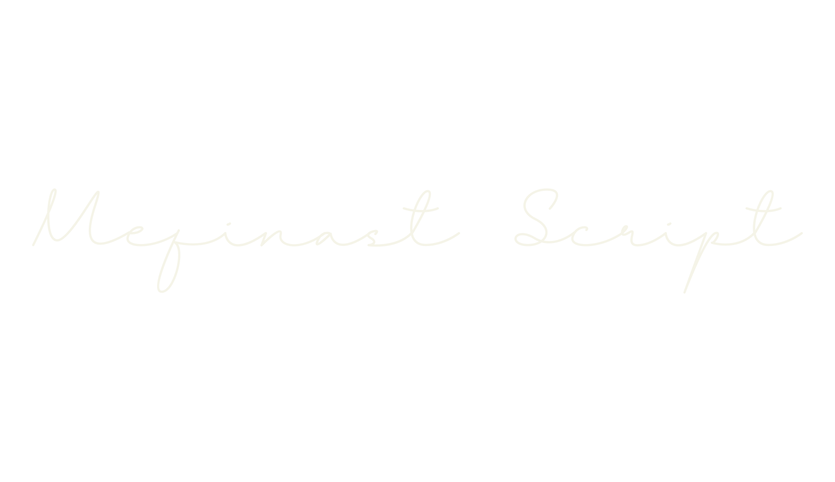 Mefinast Script, cursive font preview
