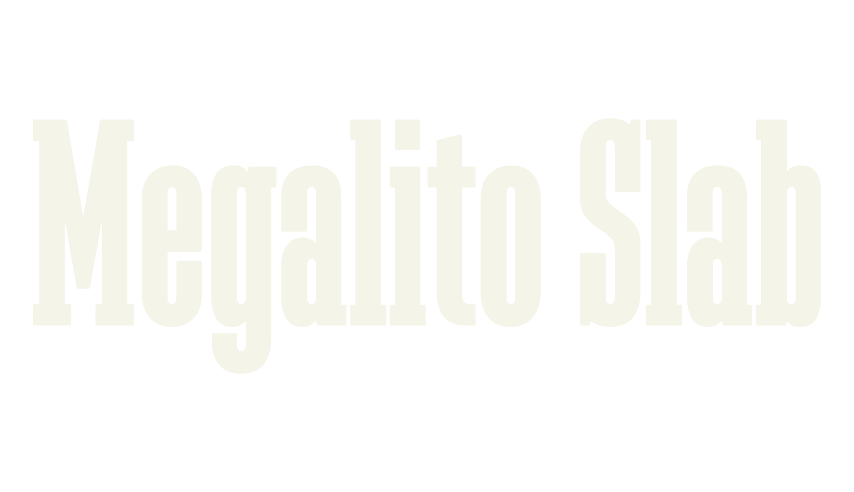 Megalito Slab, condensed font preview
