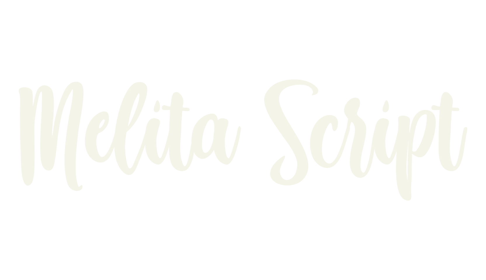 Melita Script, handwriting font preview
