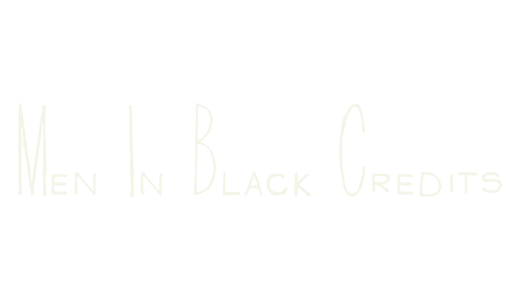Men In Black Credits, handwritten font preview