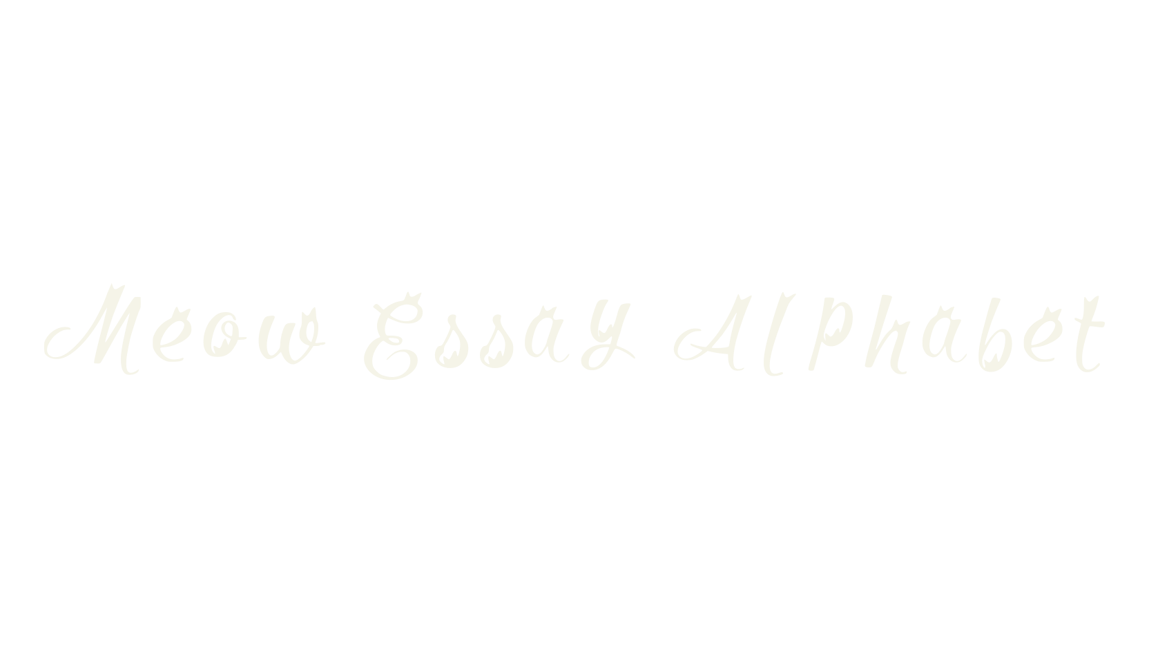 Meow Essay Alphabet, display font preview