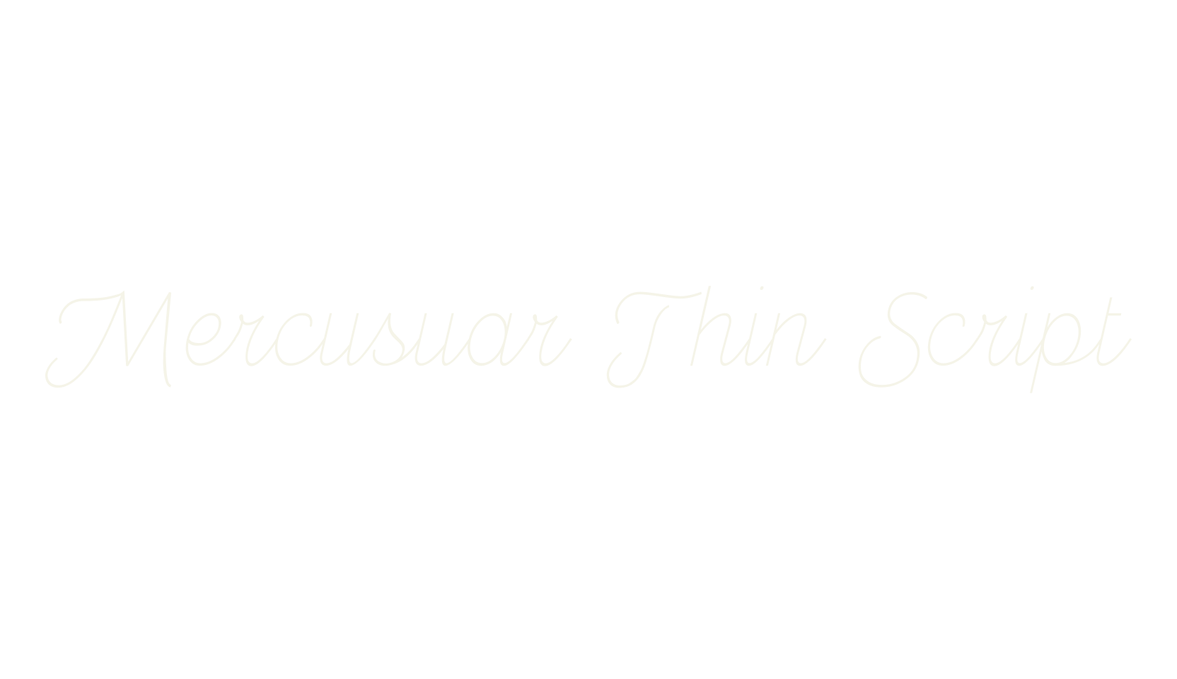 Mercusuar Thin Script, logo font preview